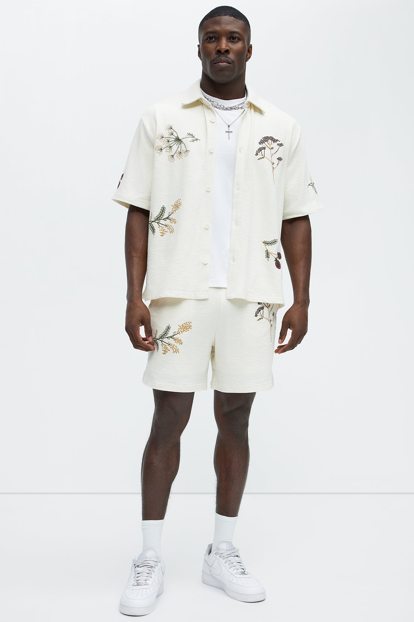 Berries And Bloom Embroidered Shirt - Cream Fashion Nova