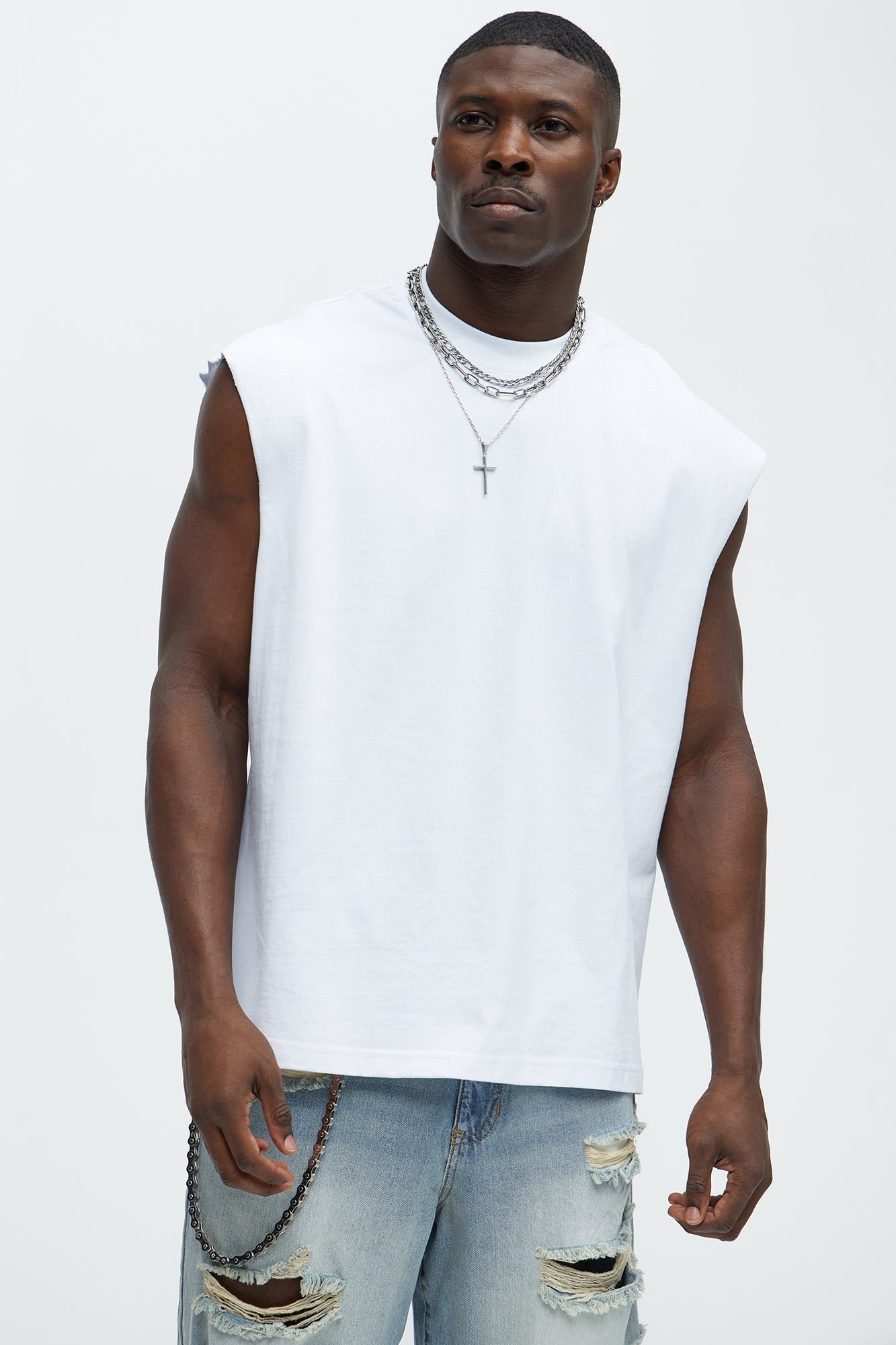 Relaxed Heavyweight Muscle Tee - White Fashion Nova