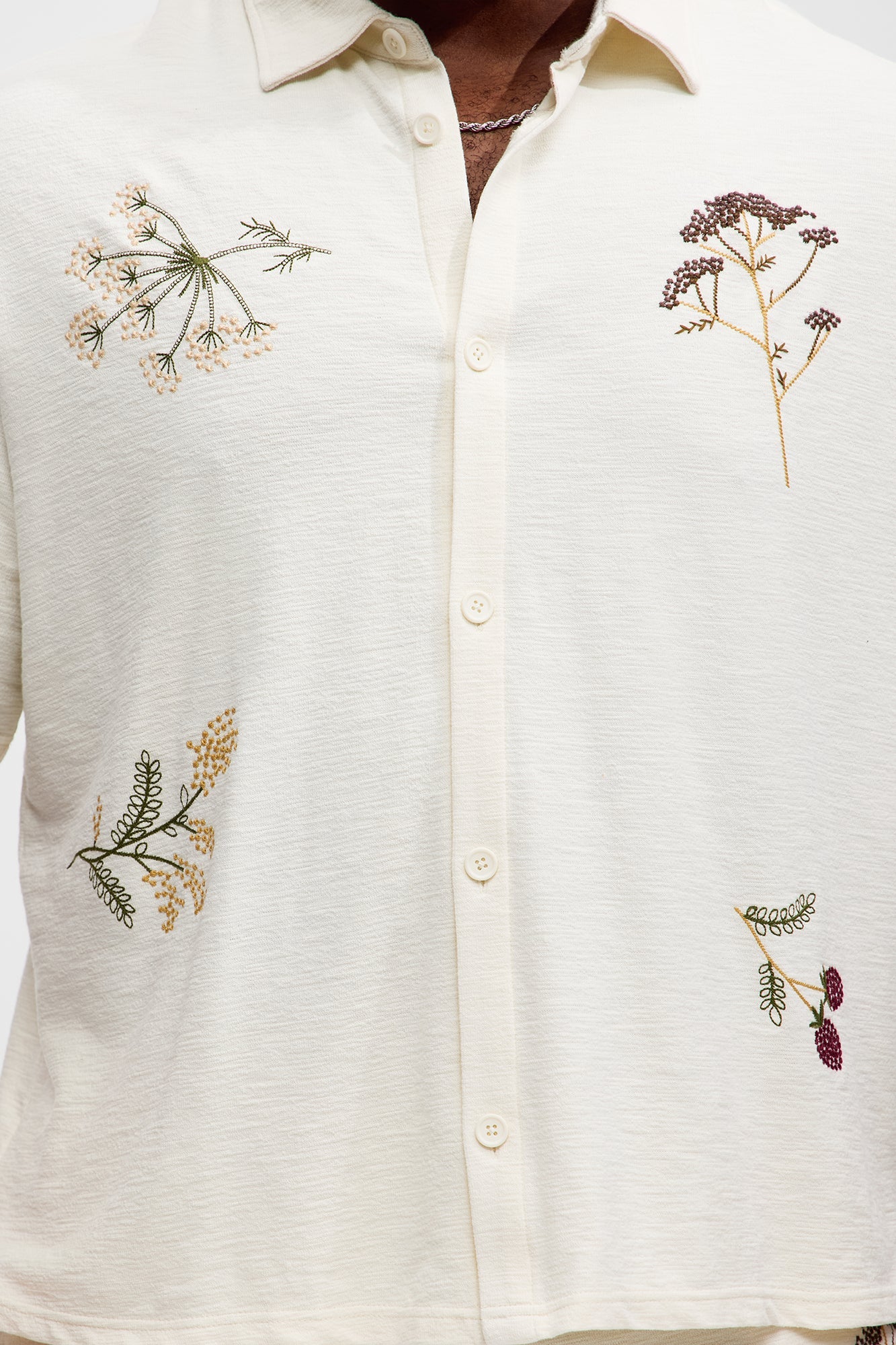 Berries And Bloom Embroidered Shirt - Cream Fashion Nova