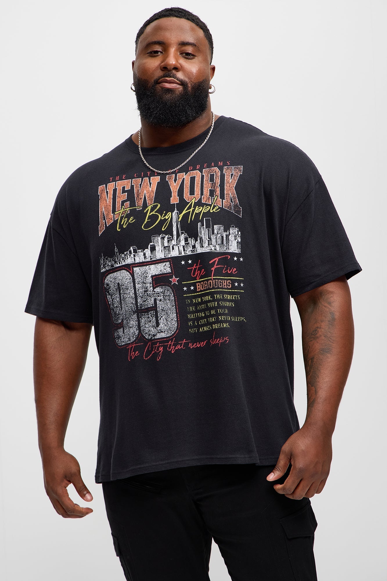 The Big Apple NYC Oversized Short Sleeve Tee - Black Fashion Nova