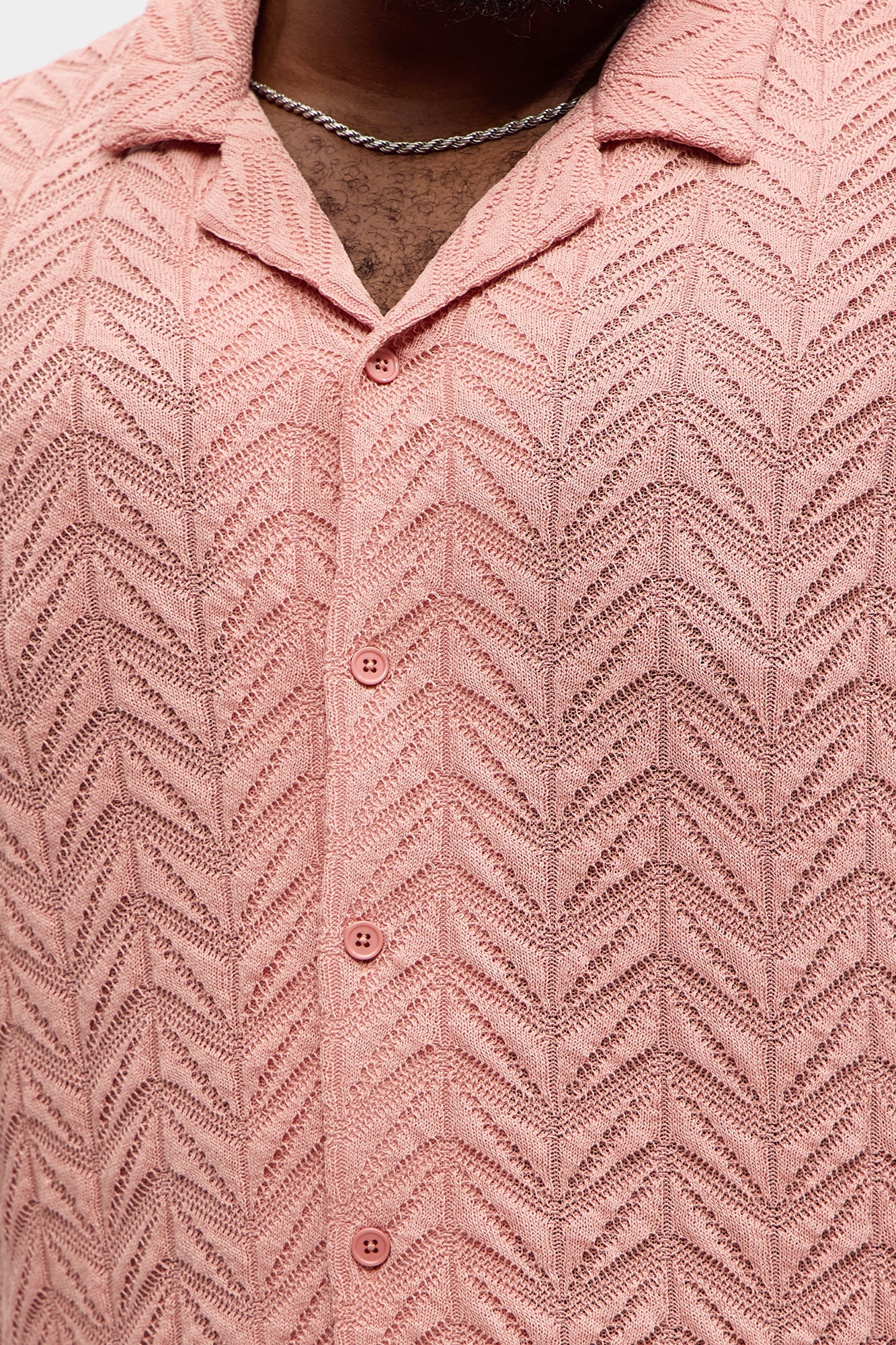 Bellvista Crochet Knitted Cuban Shirt - Pink Fashion Nova