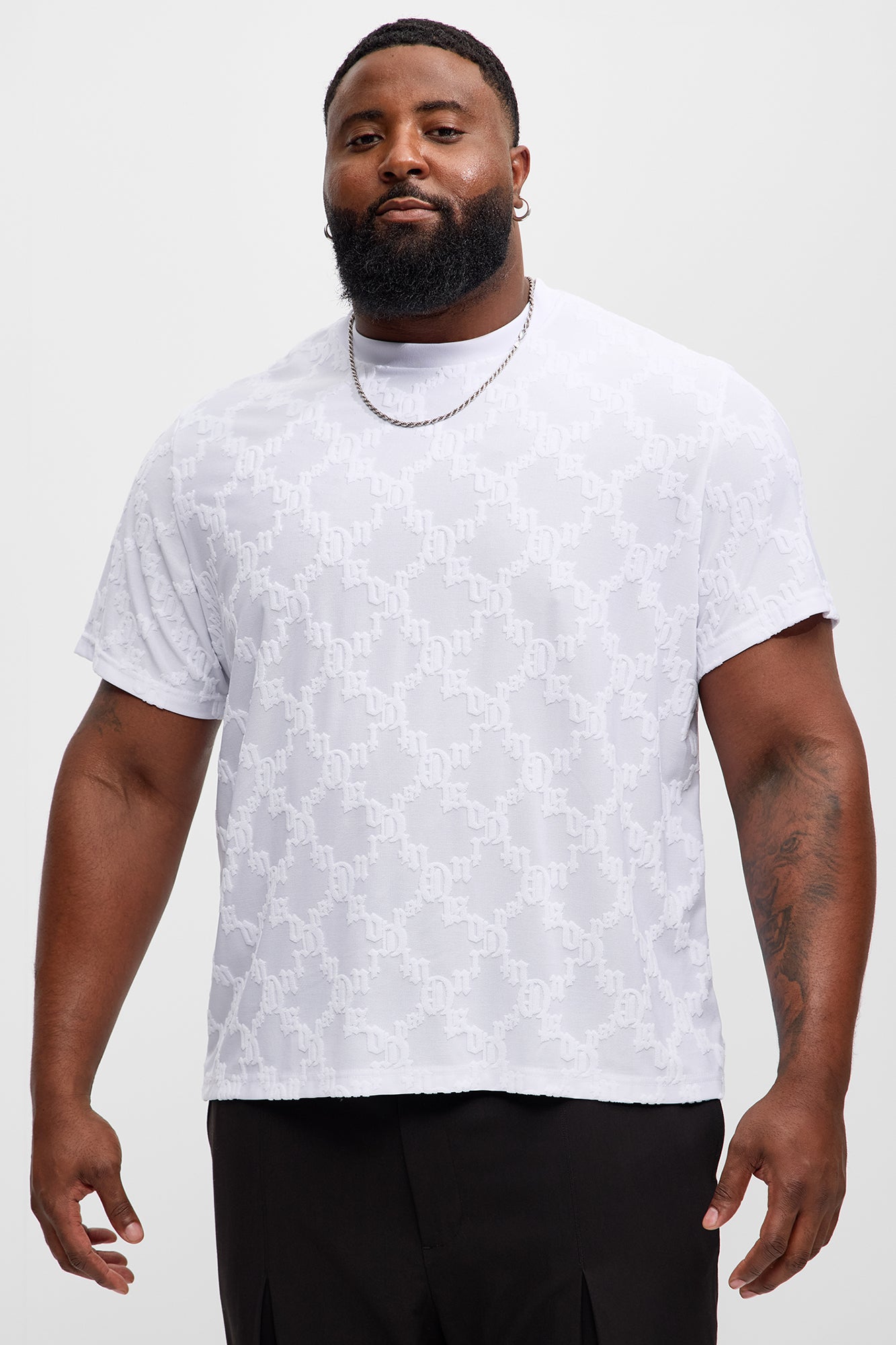 Verbiage Chenille Knit Crew Tee - White Fashion Nova