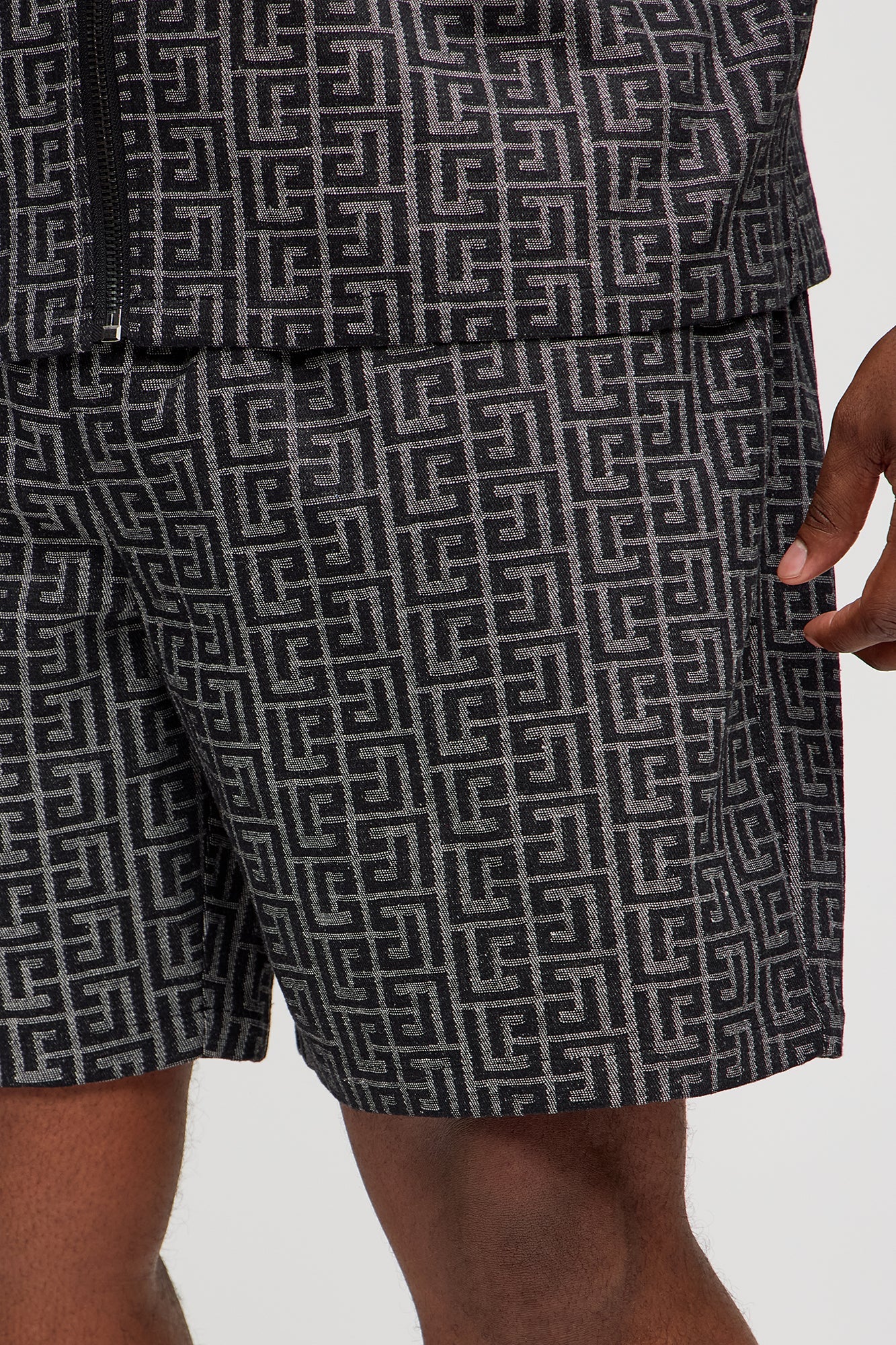 Fallon Jacquard Relaxed Shorts - Charcoal Fashion Nova