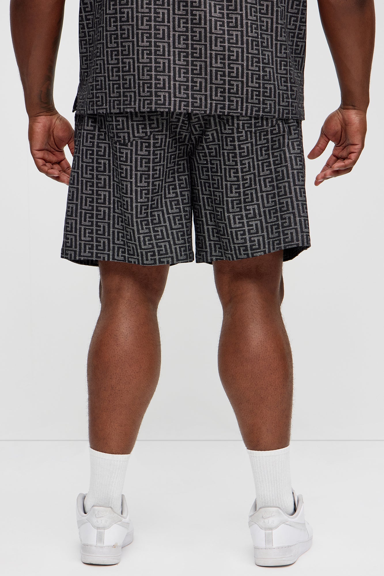 Fallon Jacquard Relaxed Shorts - Charcoal Fashion Nova