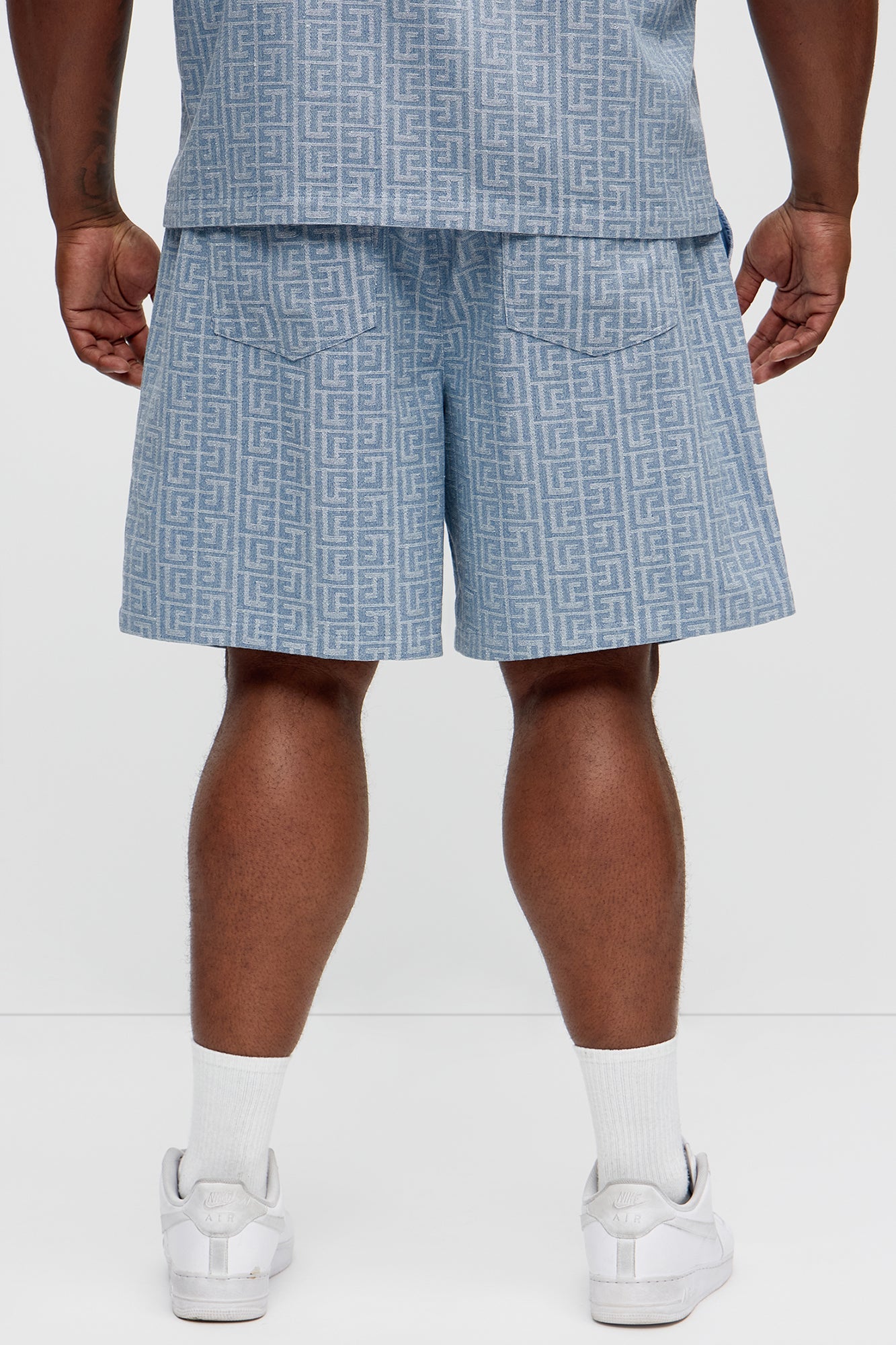 Fallon Jacquard Relaxed Shorts - Blue Fashion Nova