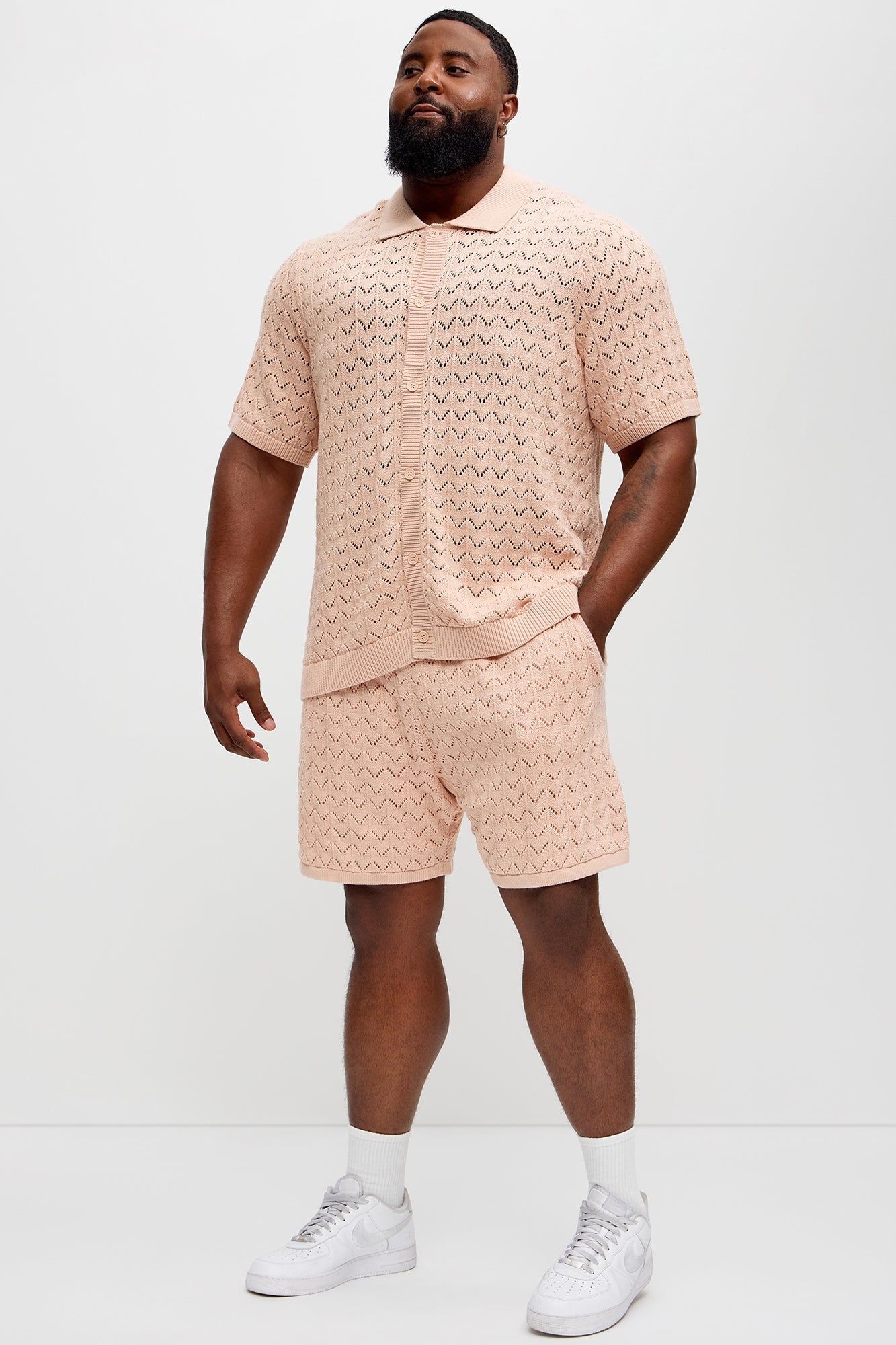 Waterfall Texture Open Knit Shirt - Mauve Fashion Nova