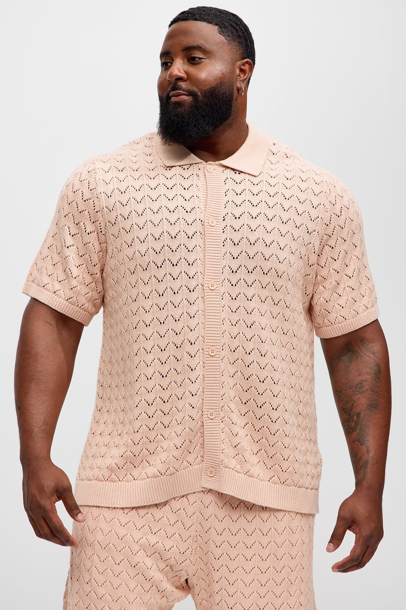 Waterfall Texture Open Knit Shirt - Mauve Fashion Nova