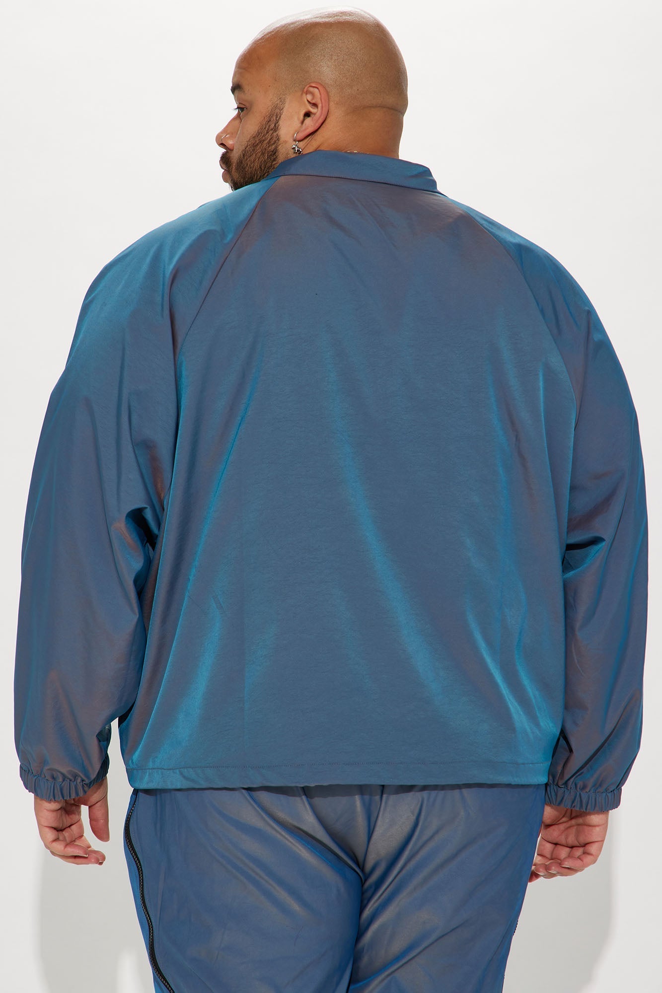 Stormy Iridescent Nylon Anorak - Blue Fashion Nova