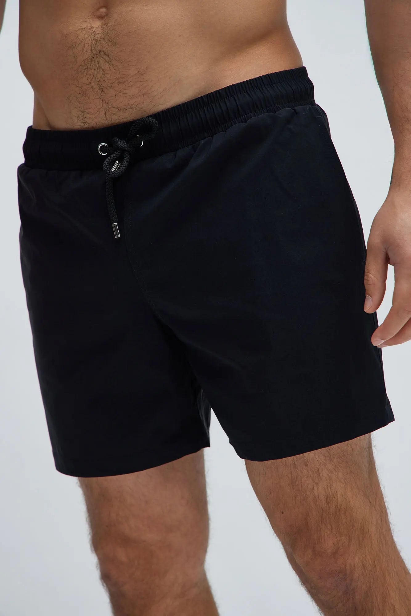 Montez Stretch Swim Trunk 6″ - Black Fashion Nova