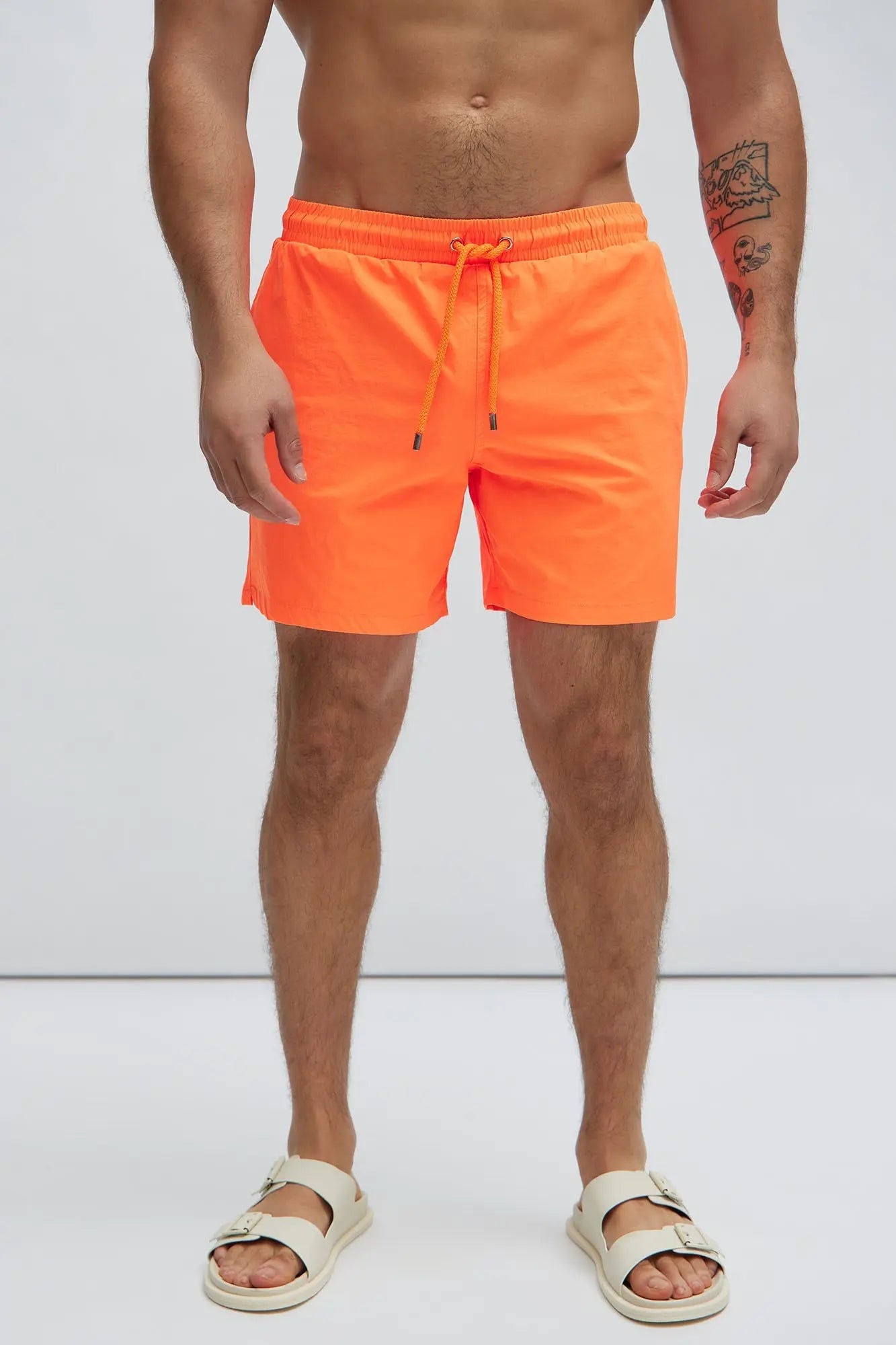 Montez Stretch Swim Trunk 6″ - Orange Fashion Nova