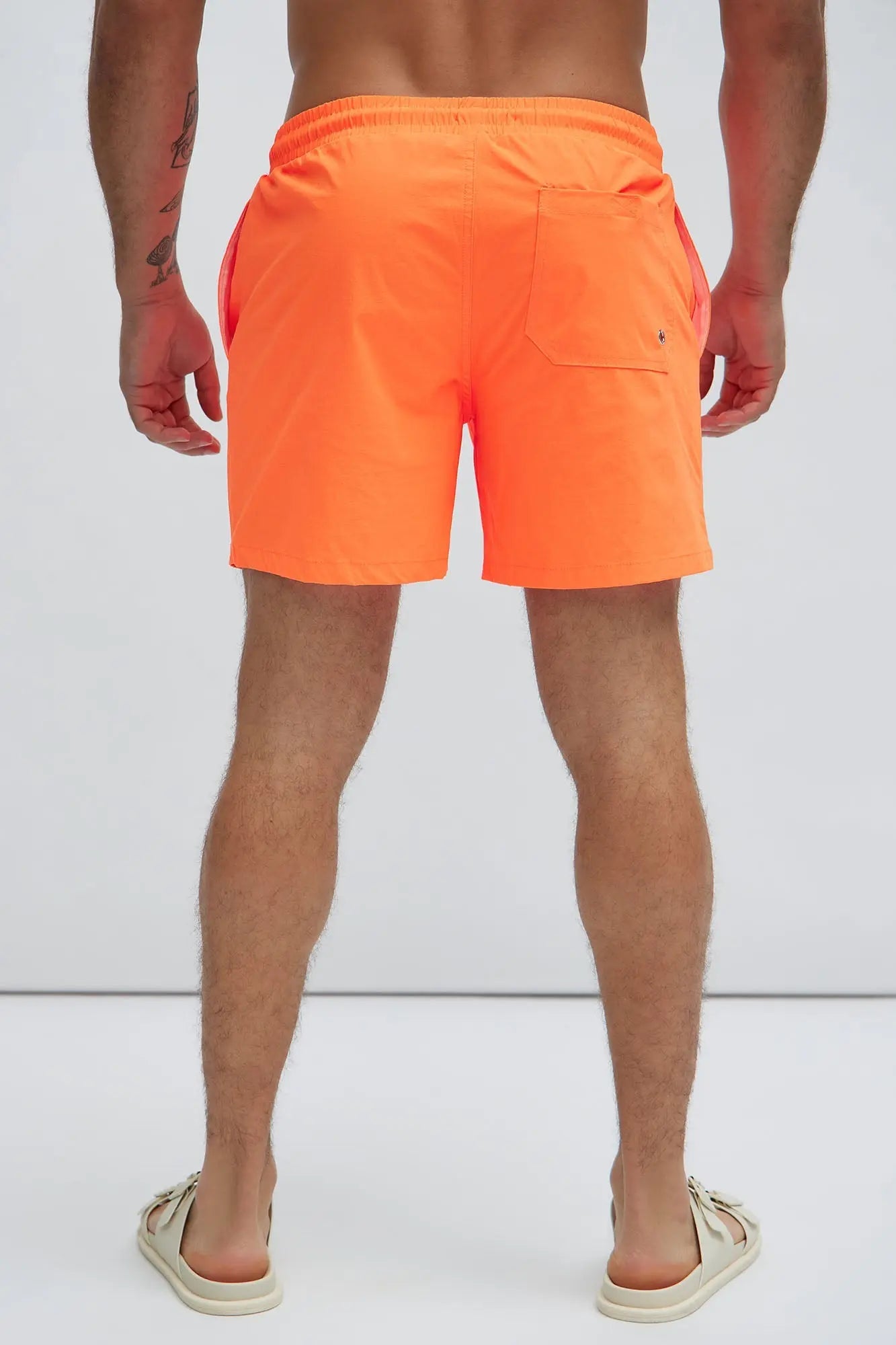 Montez Stretch Swim Trunk 6″ - Orange Fashion Nova