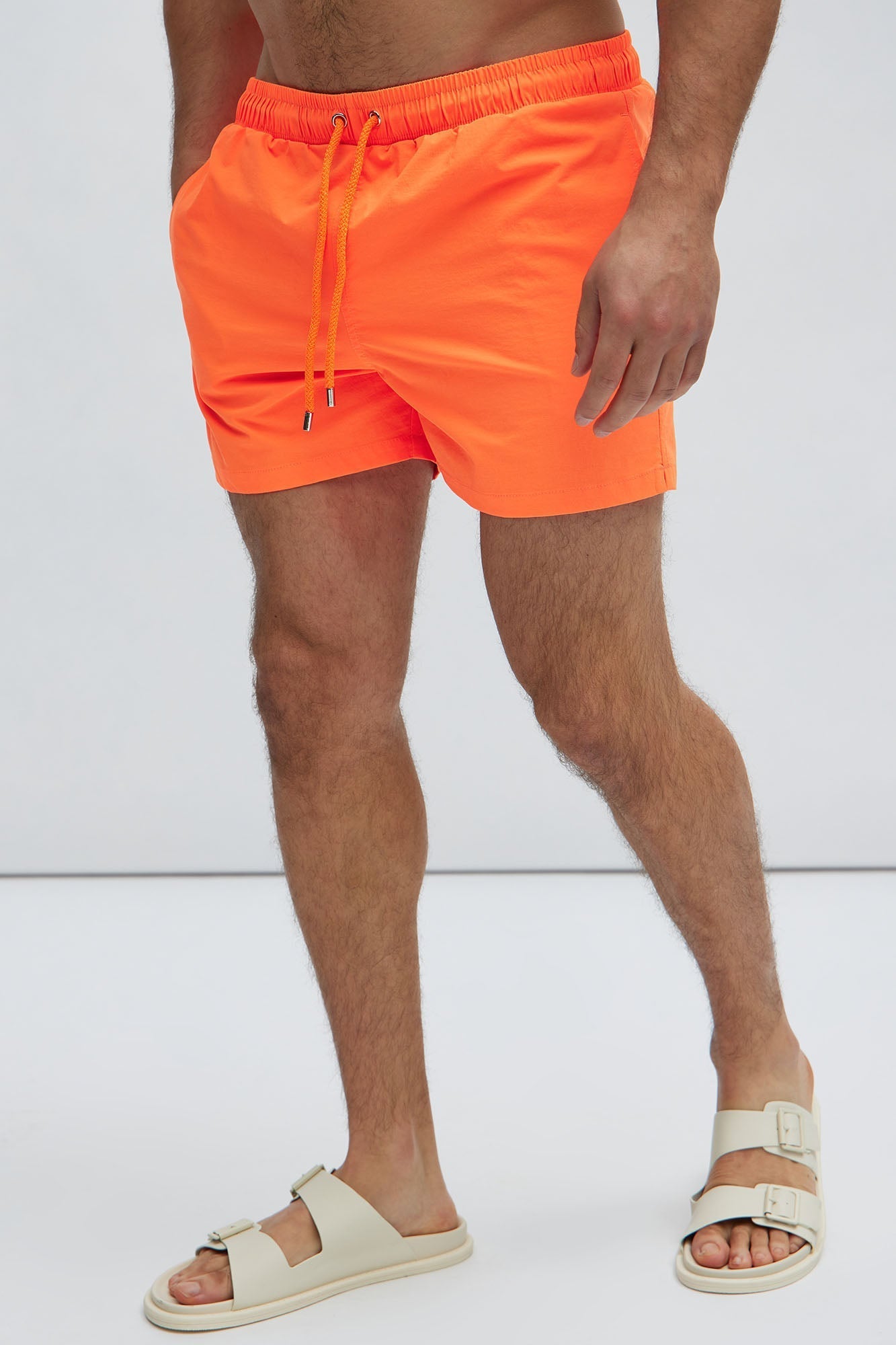 Montez Stretch Swim Trunk 4″ - Orange Fashion Nova