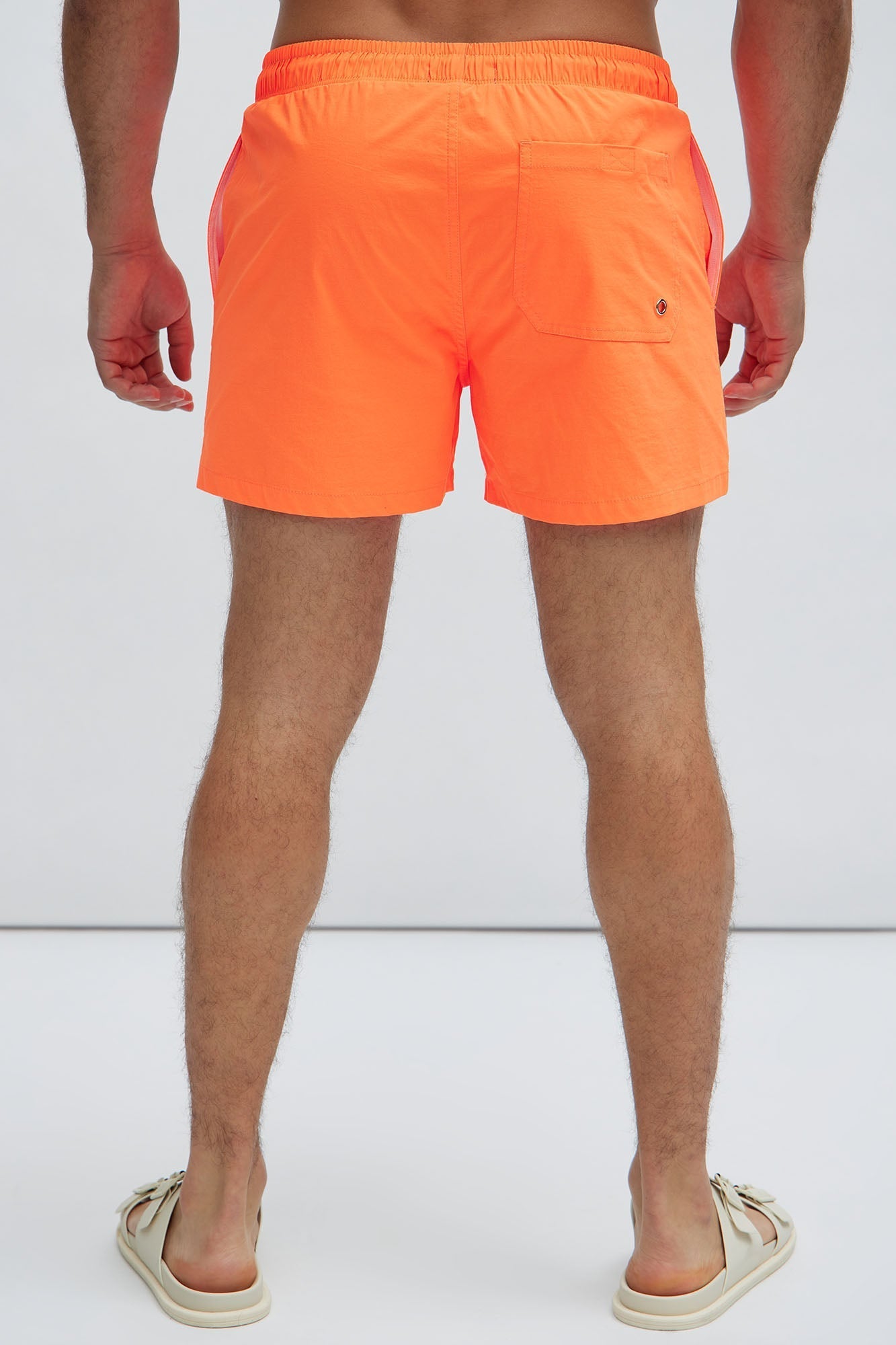 Montez Stretch Swim Trunk 4″ - Orange Fashion Nova