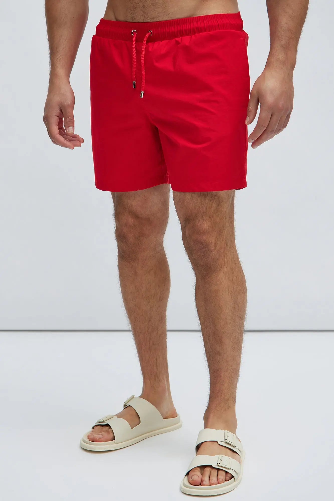 Montez Stretch Swim Trunk 6″ - Brick Red Fashion Nova