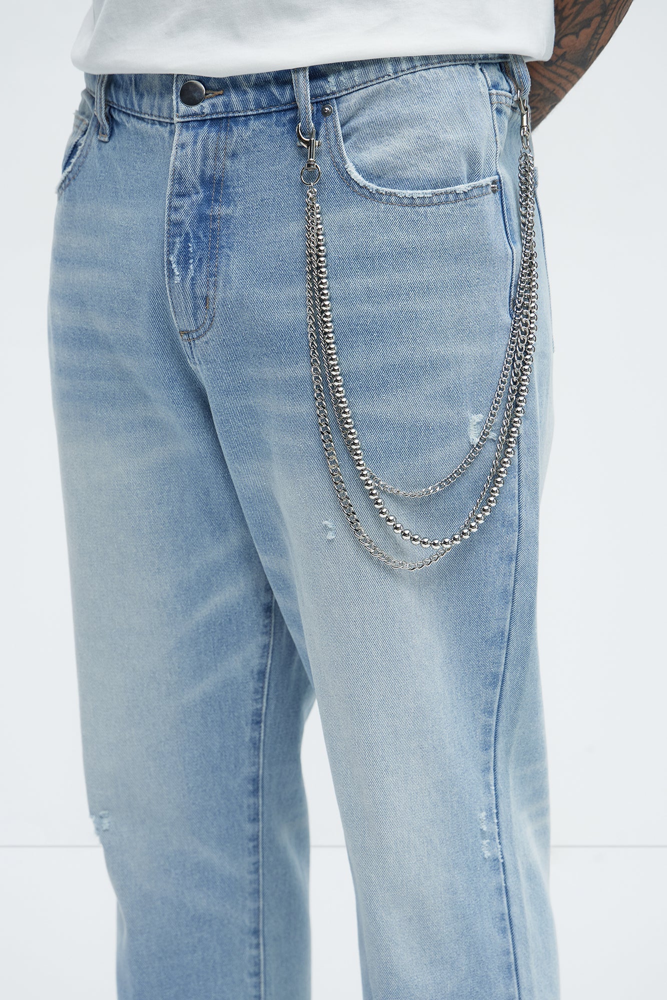 Dahlia Triple Stacked Pants Chain - Silver Fashion Nova