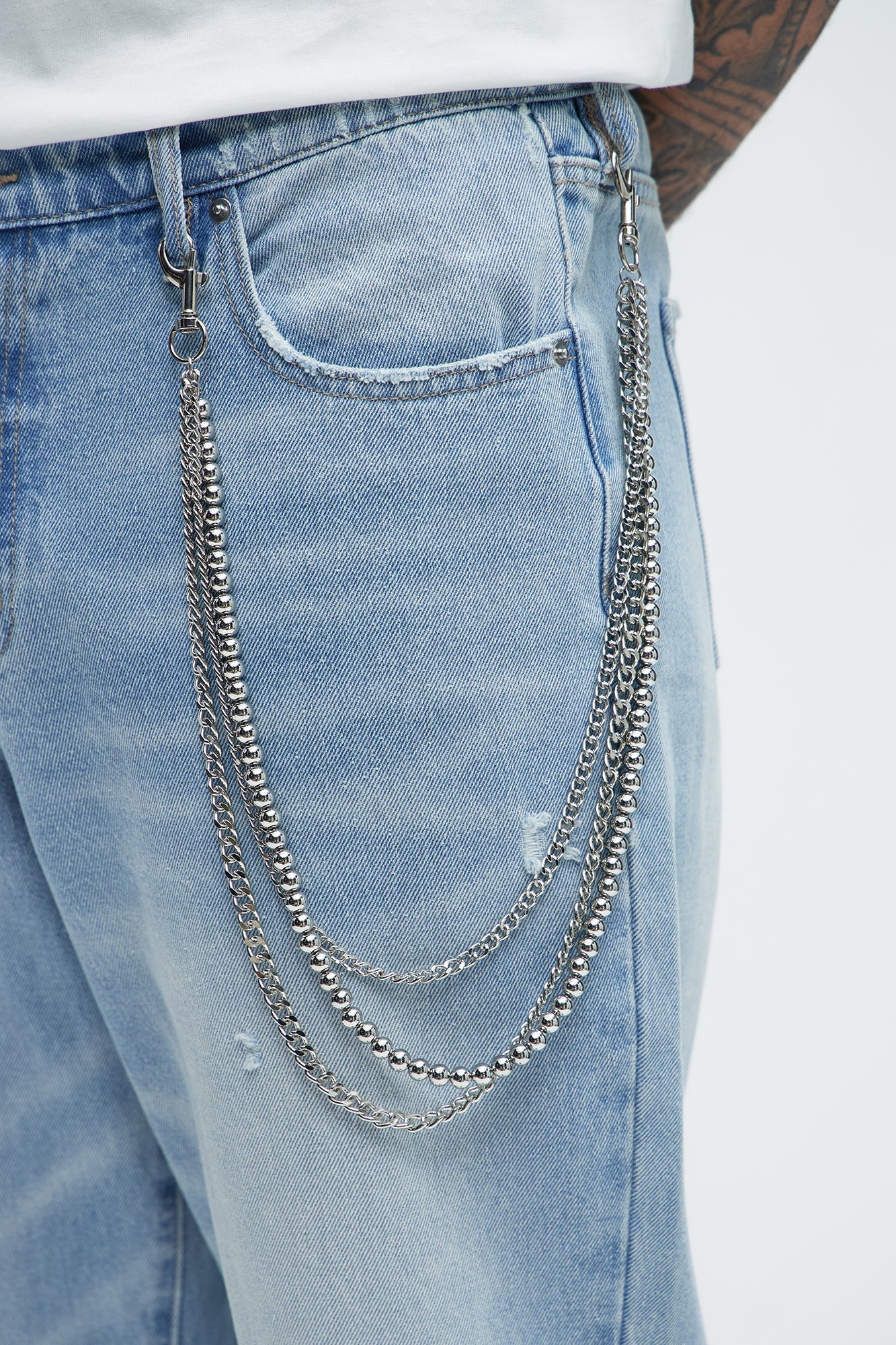 Dahlia Triple Stacked Pants Chain - Silver Fashion Nova