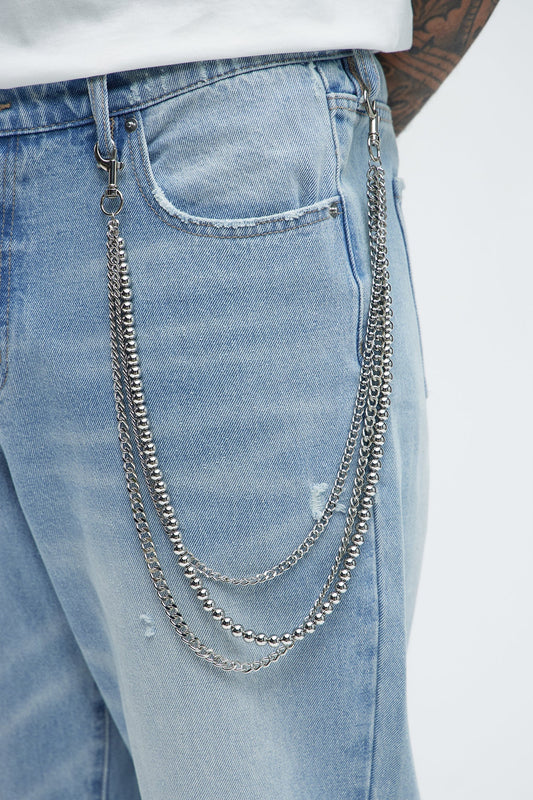 Dahlia Triple Stacked Pants Chain - Silver Fashion Nova