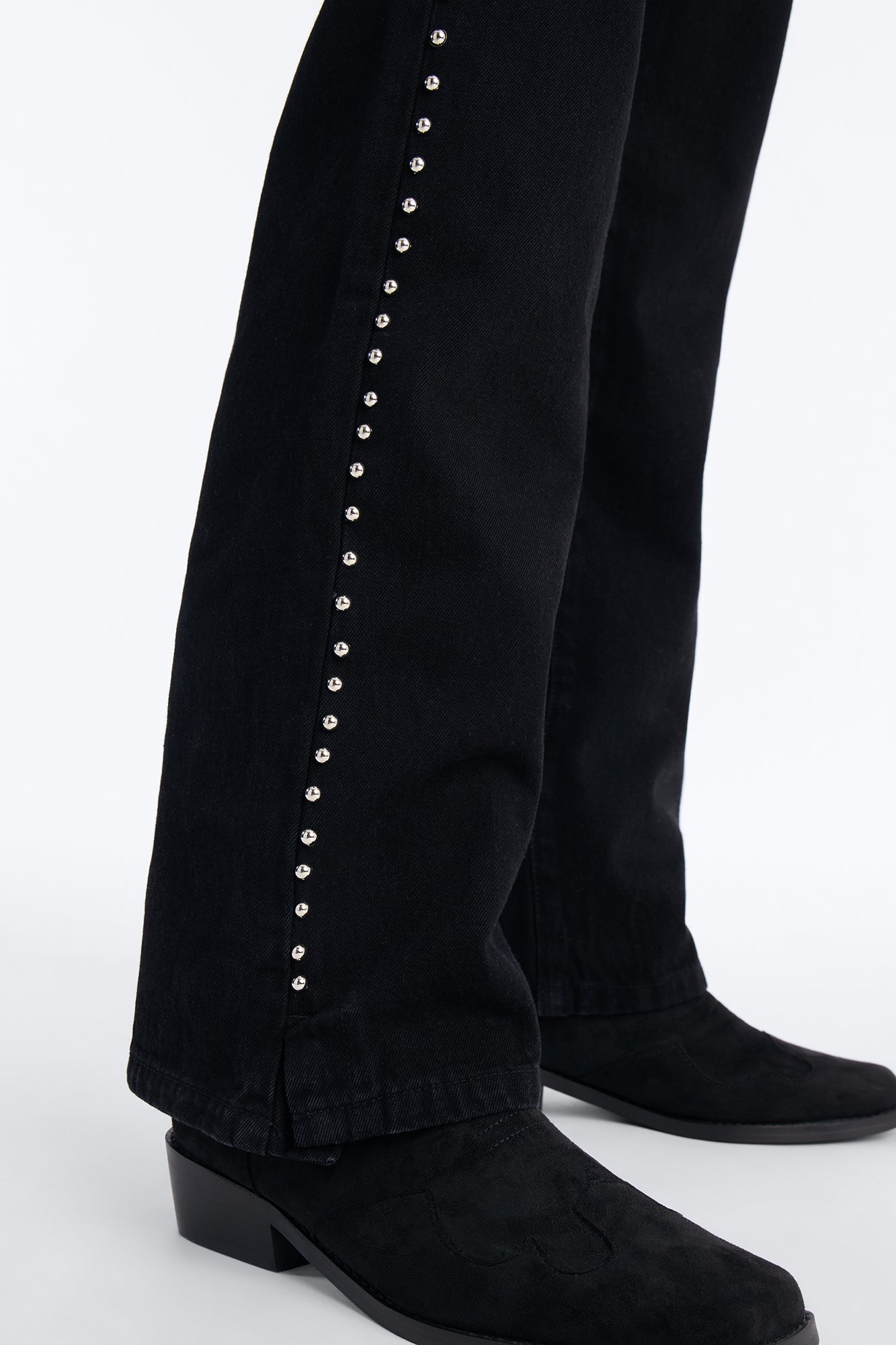 Stacked Slim Flare Iron Outlaw Slit Jean - Black Fashion Nova