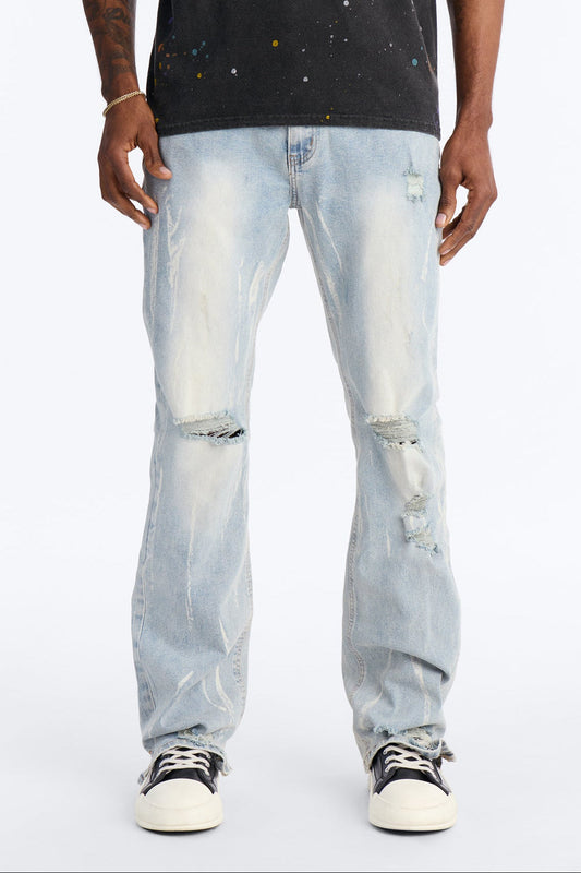 Everyday Street Stacked Skinny Flare Jean - Light Wash Fashion Nova