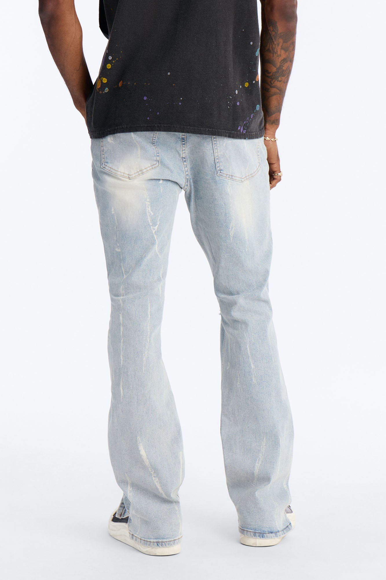 Everyday Street Stacked Skinny Flare Jean - Light Wash Fashion Nova