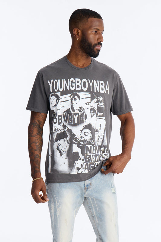 Youngboy NBA Vintage Short Sleeve Tee - Charcoal Fashion Nova