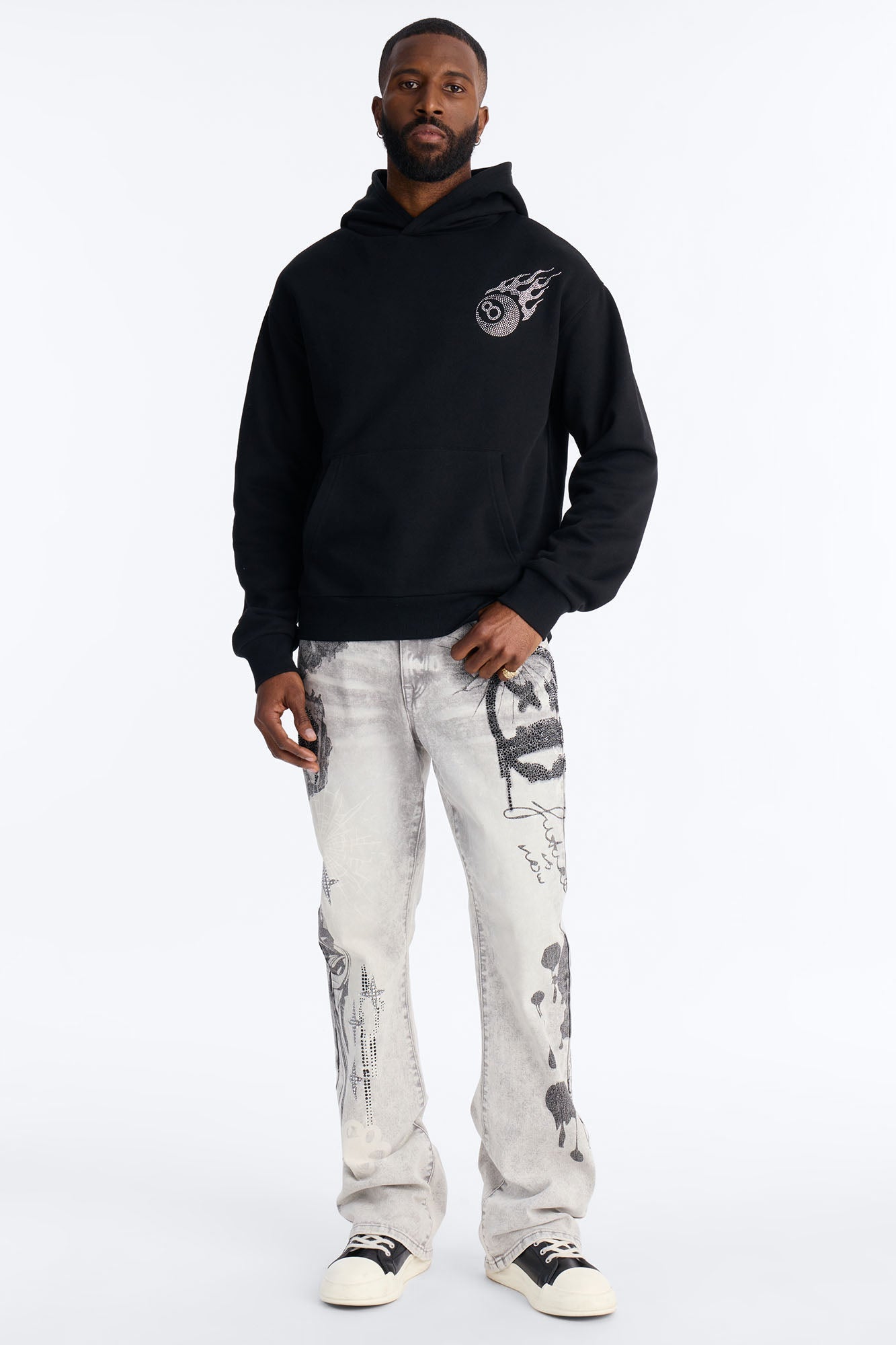 Stacked Skinny Flare Ace Royale Jean - Grey Fashion Nova