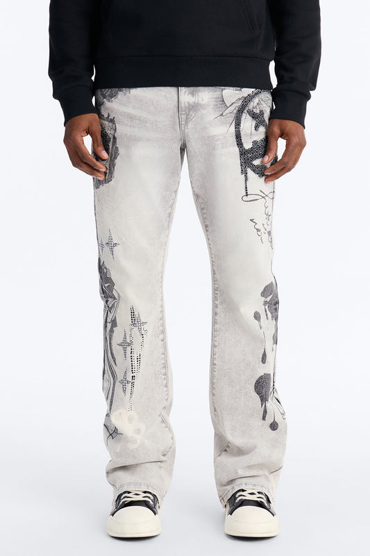 Stacked Skinny Flare Ace Royale Jean - Grey Fashion Nova