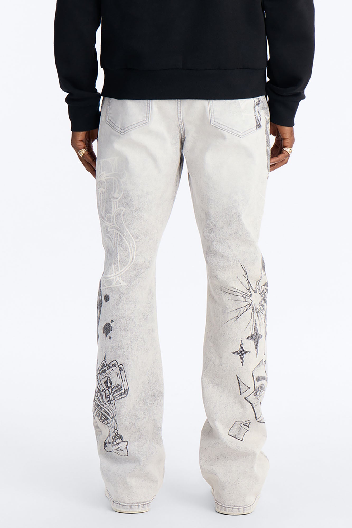 Stacked Skinny Flare Ace Royale Jean - Grey Fashion Nova
