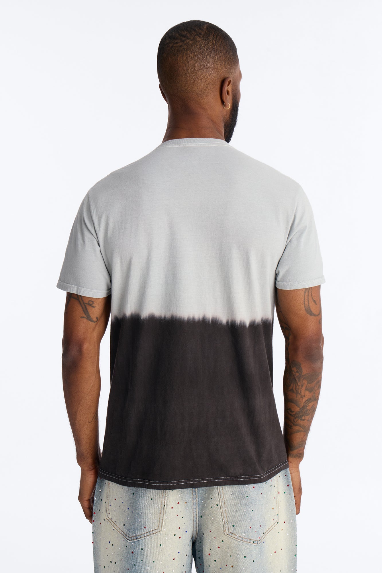 God's Plan Dip-Dye Graphic Short Sleeve Tee - Grey/Black Fashion Nova