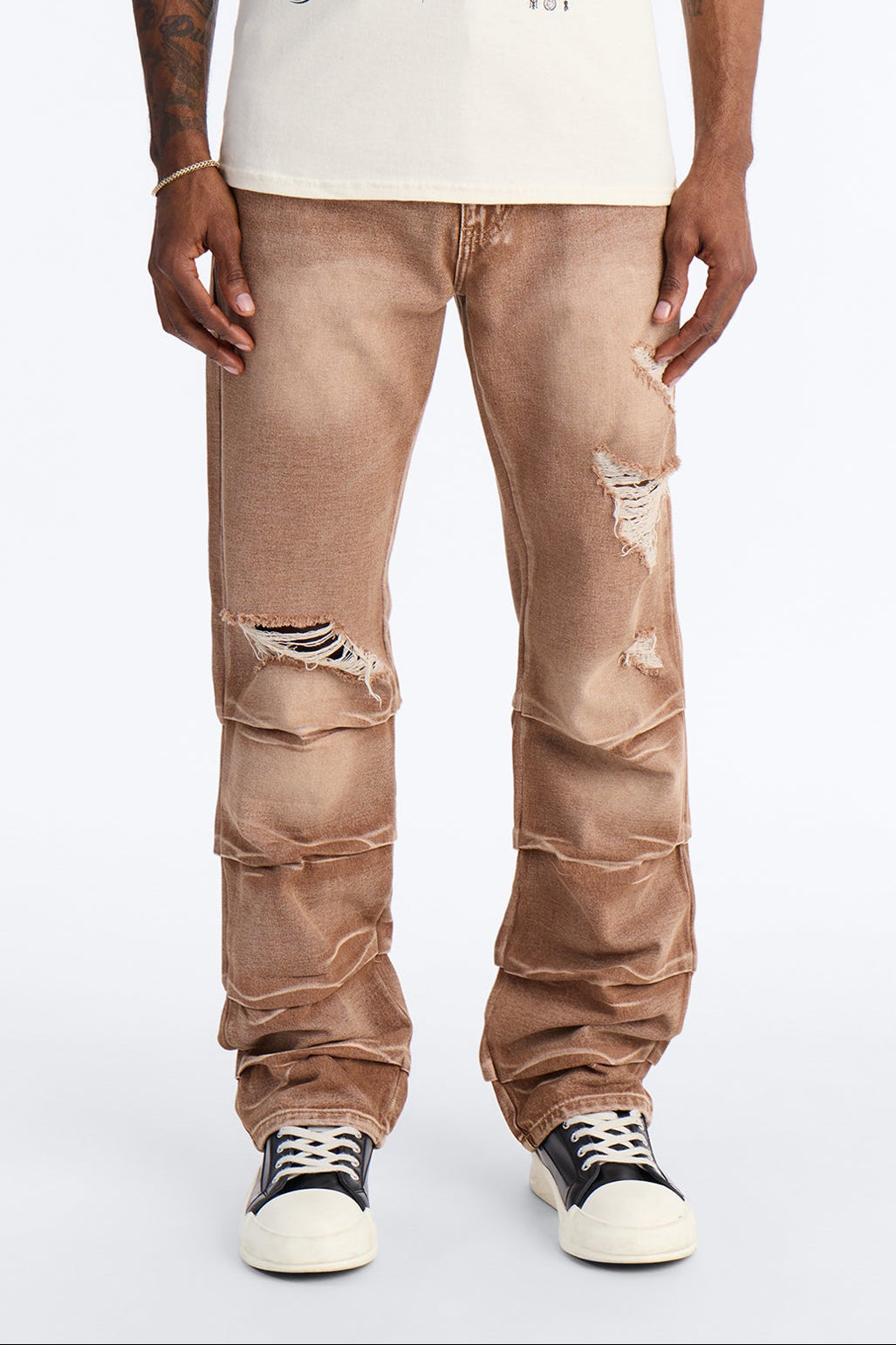 Straight Down The Street Ripped Jeans - Dark Brown Fashion Nova