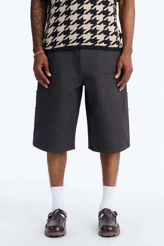 Baggy Forward Multipocket Workwear Short - Grey Fashion Nova