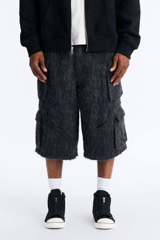 Baggy Warm Breeze Textured Short - Black Fashion Nova