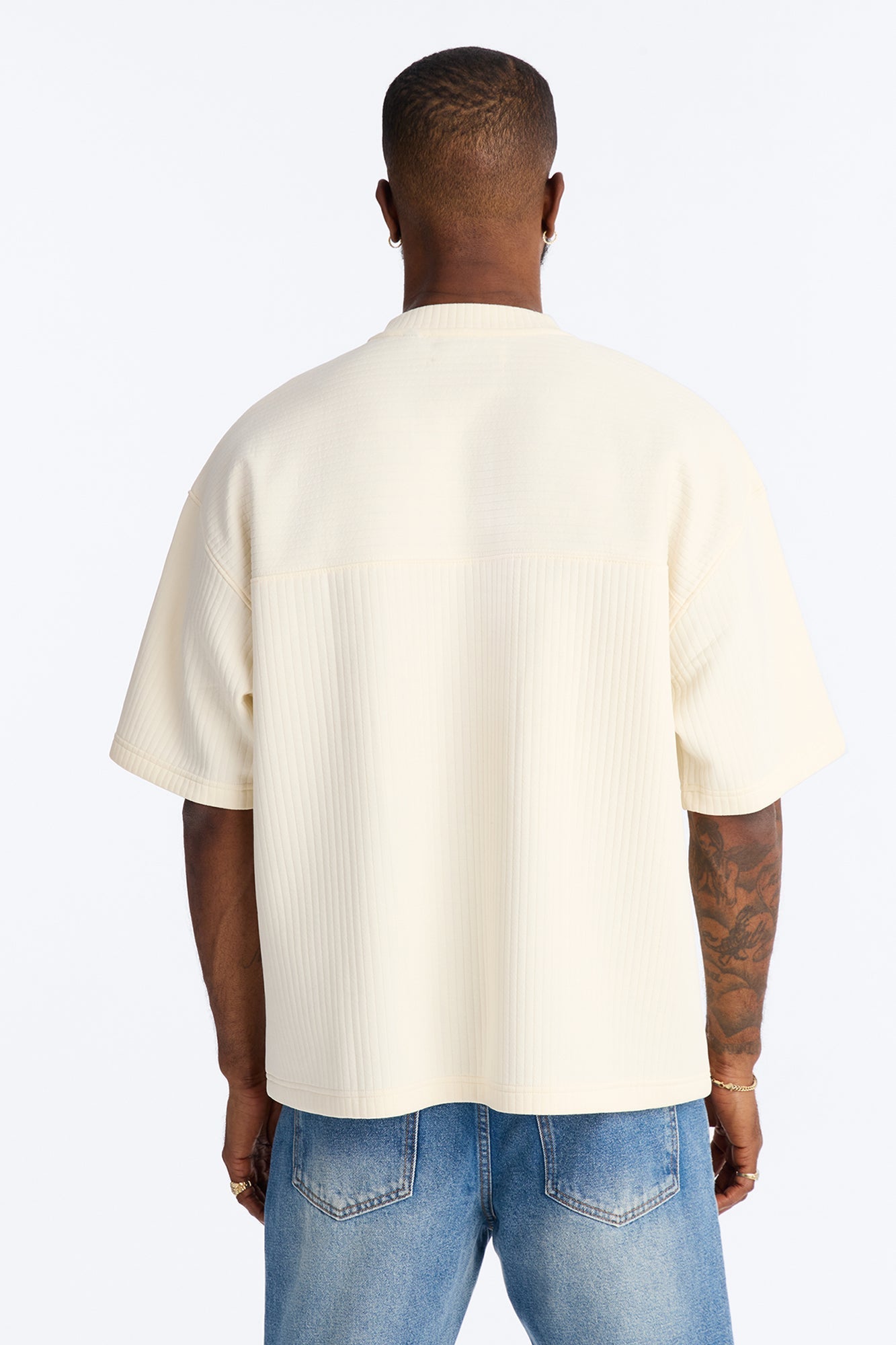 Double 0 Short Sleeve Jersey - Cream Fashion Nova