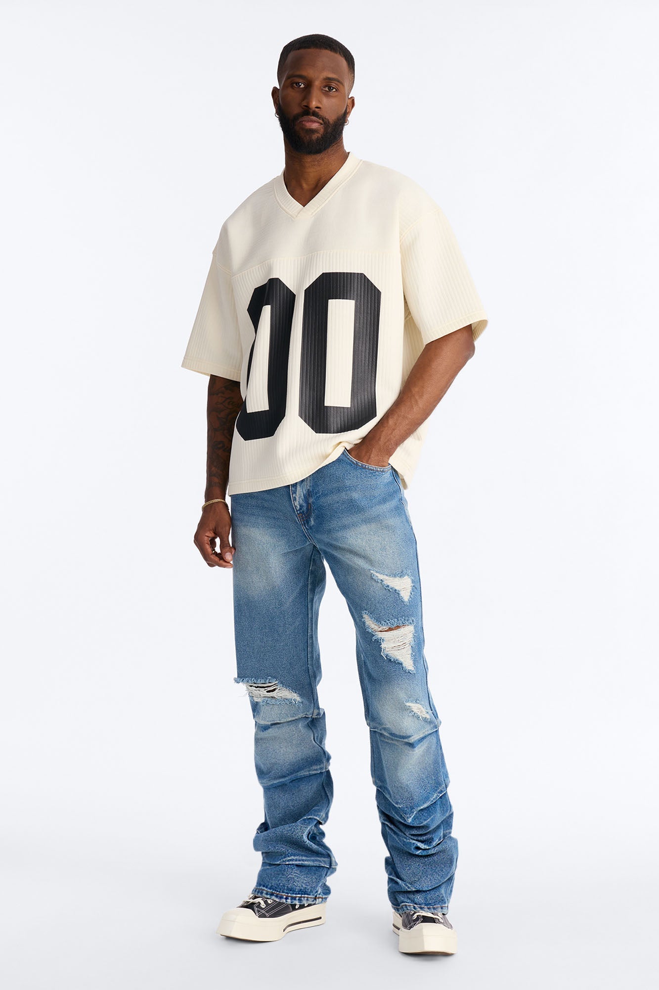 Straight Down The Street Ripped Jeans - Medium Blue Wash Fashion Nova