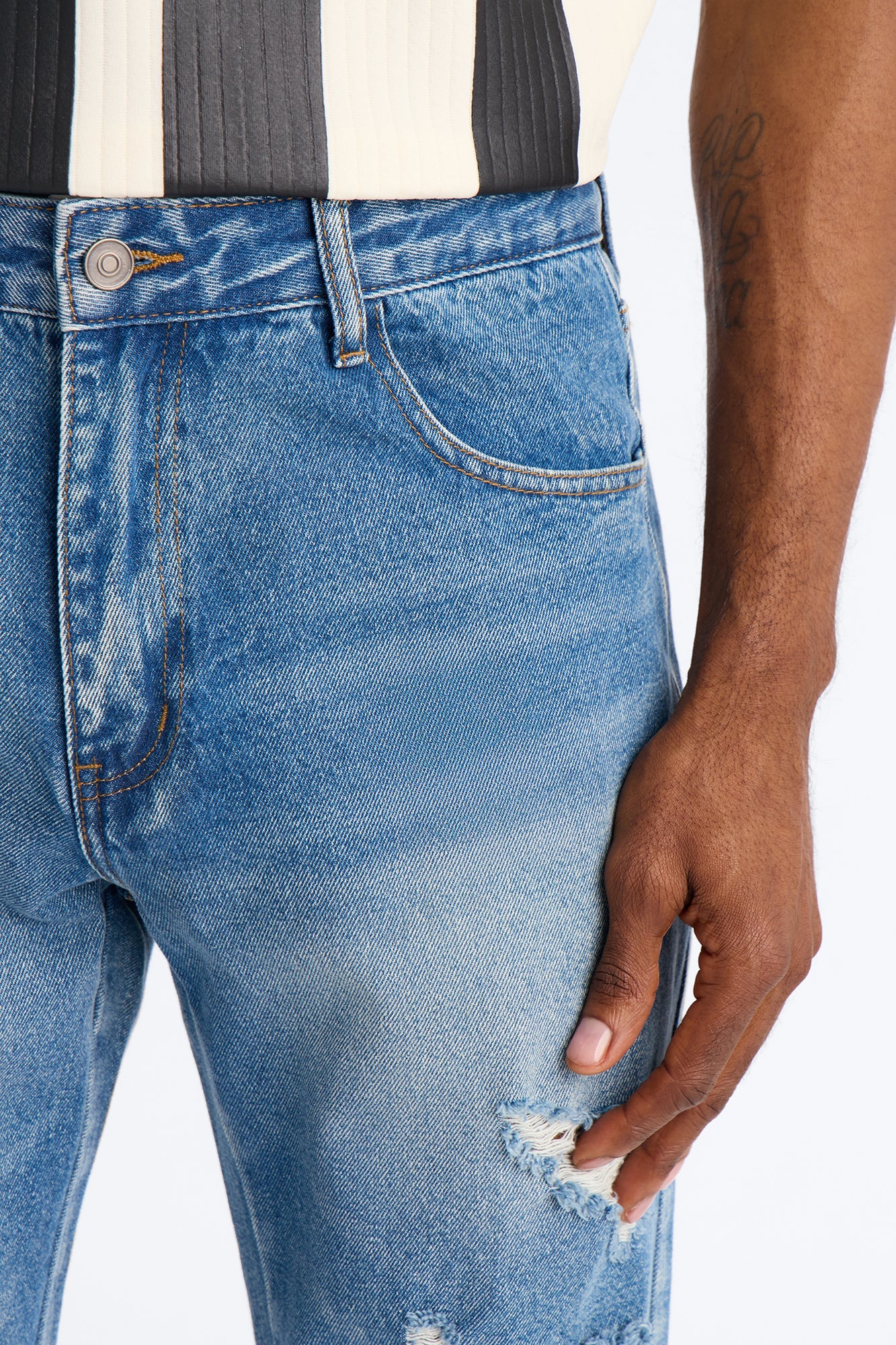 Straight Down The Street Ripped Jeans - Medium Blue Wash Fashion Nova