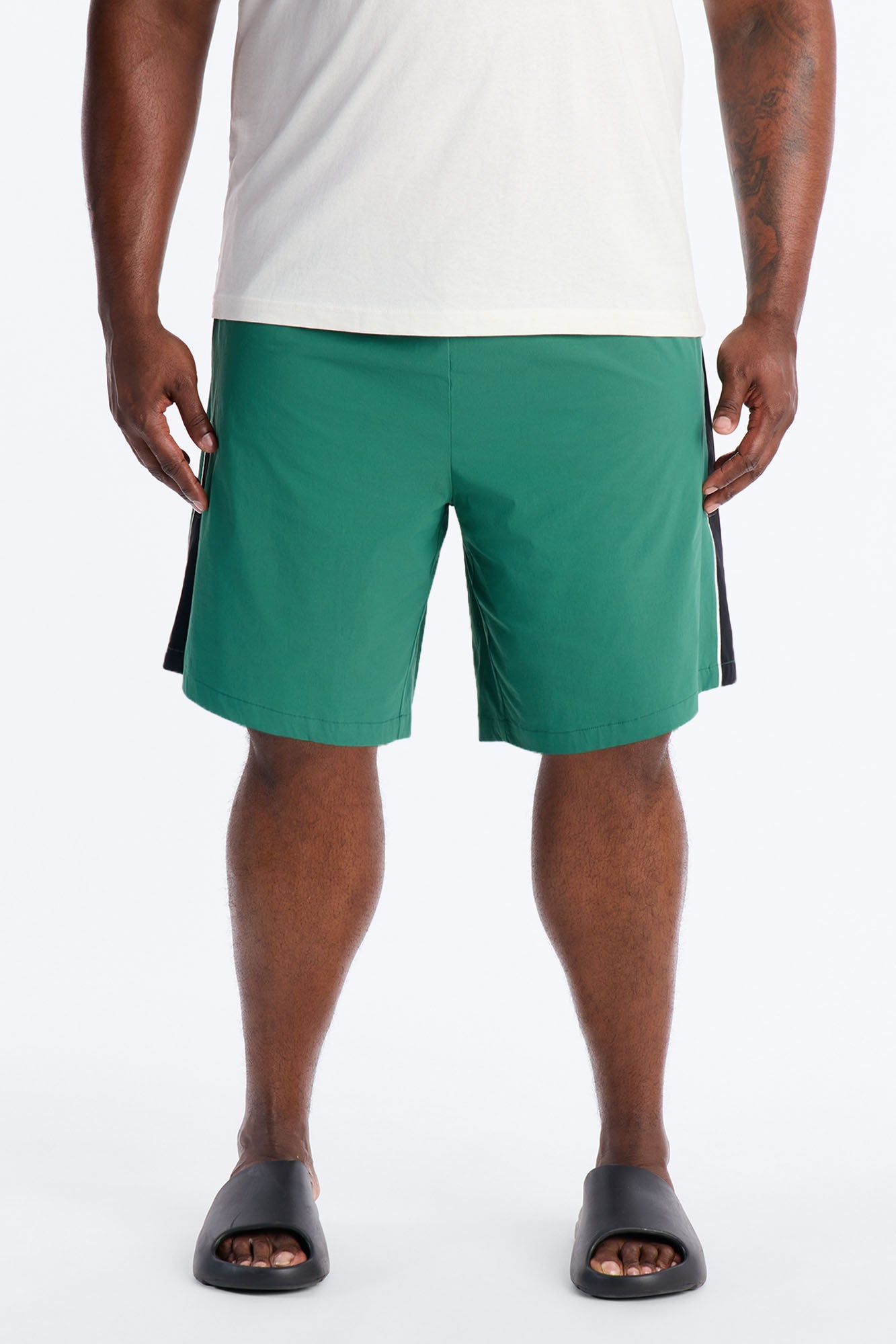 Everyday Stretch Paneled Boardshorts 9″ - Green Fashion Nova