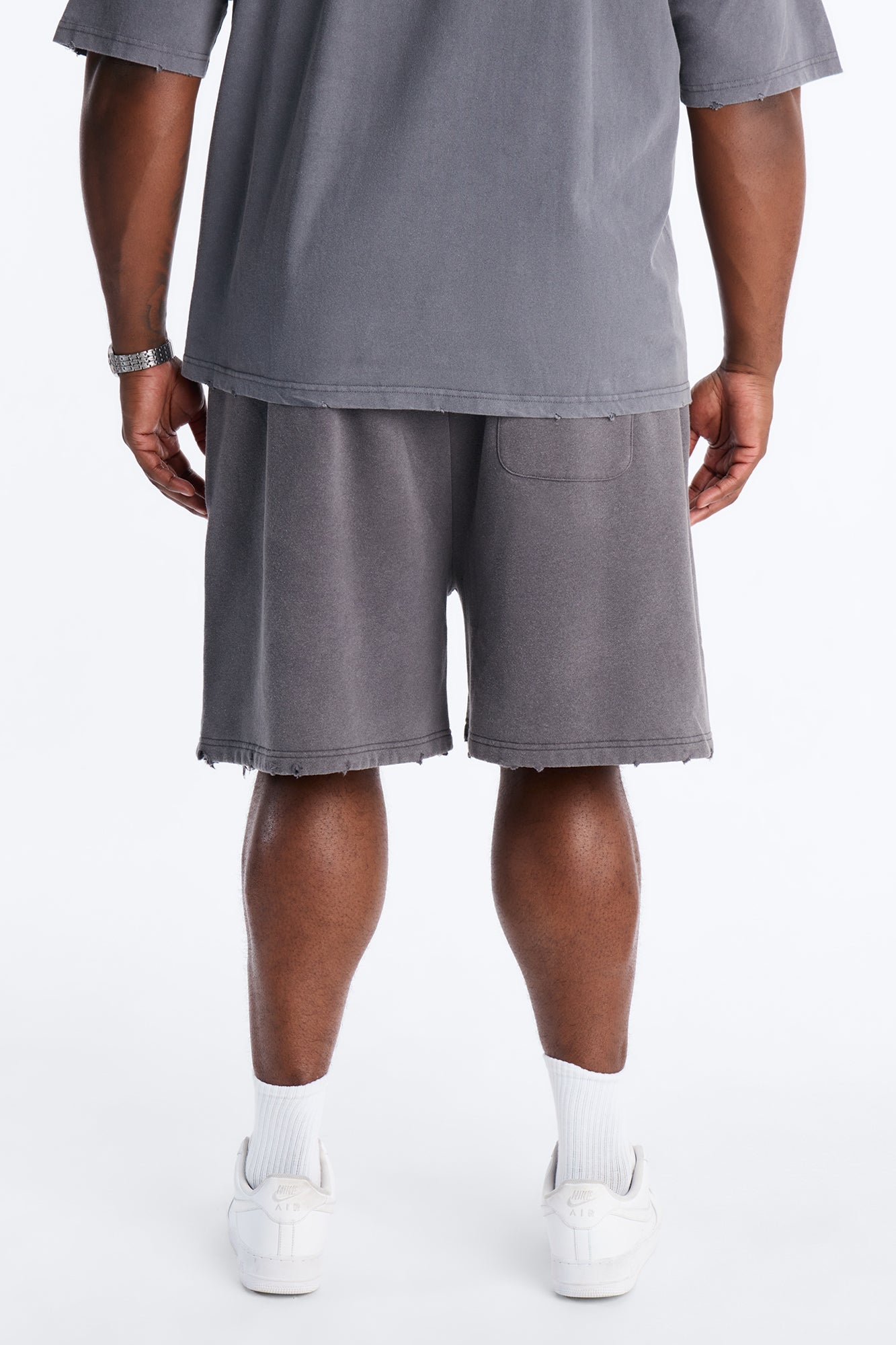 Space Jam Monstars Duo Puff Print Sweat Shorts - Charcoal Fashion Nova