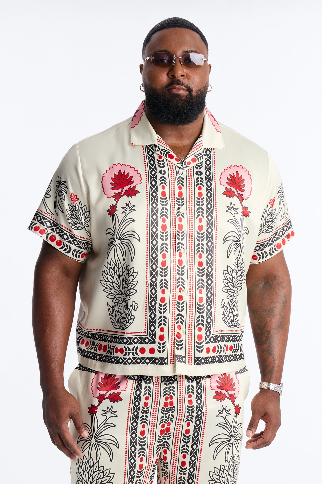 Patras Cuban Collar Button Up Shirt - White Fashion Nova