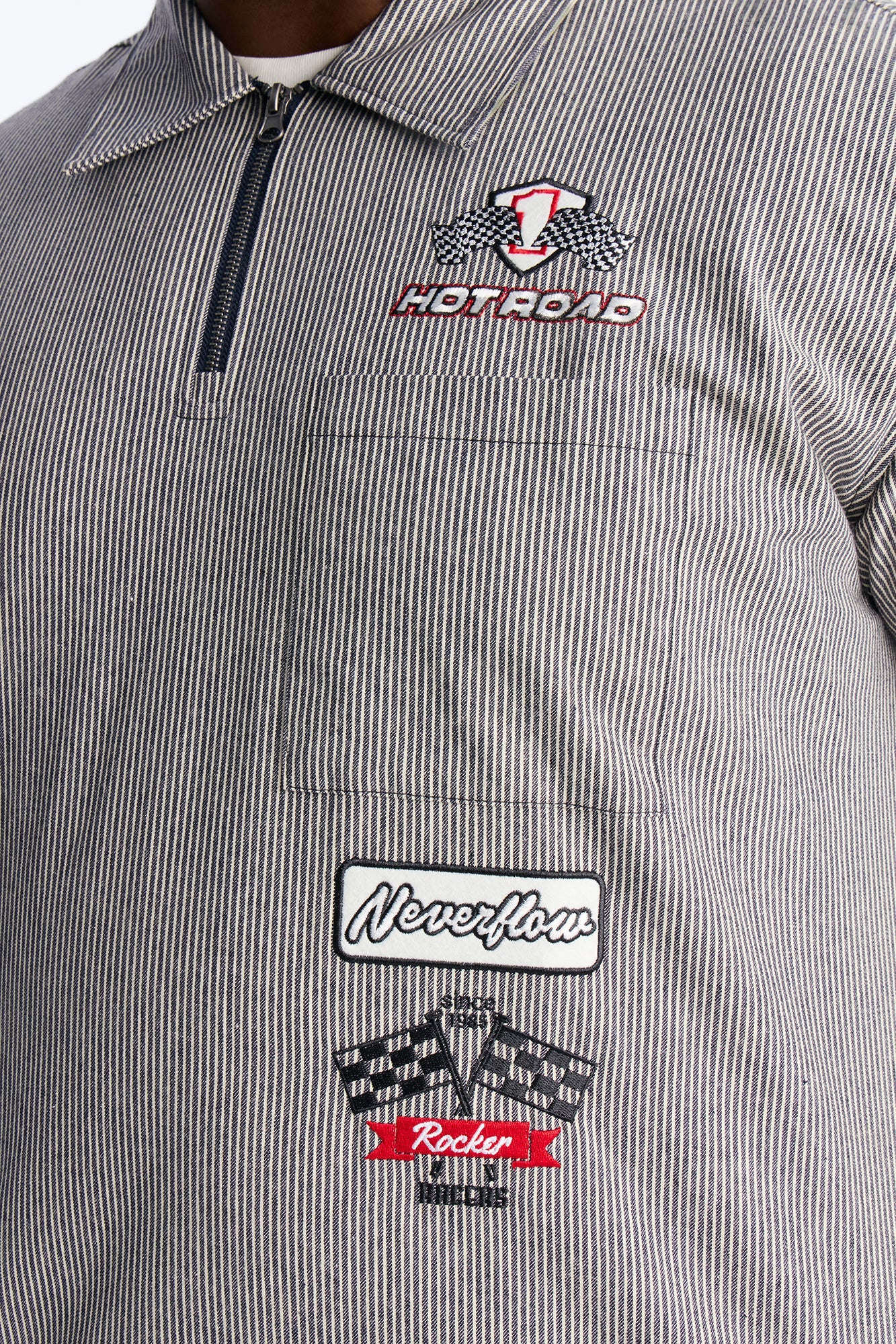 Hot Road Quarter Zip Short Sleeve Polo - Grey Fashion Nova