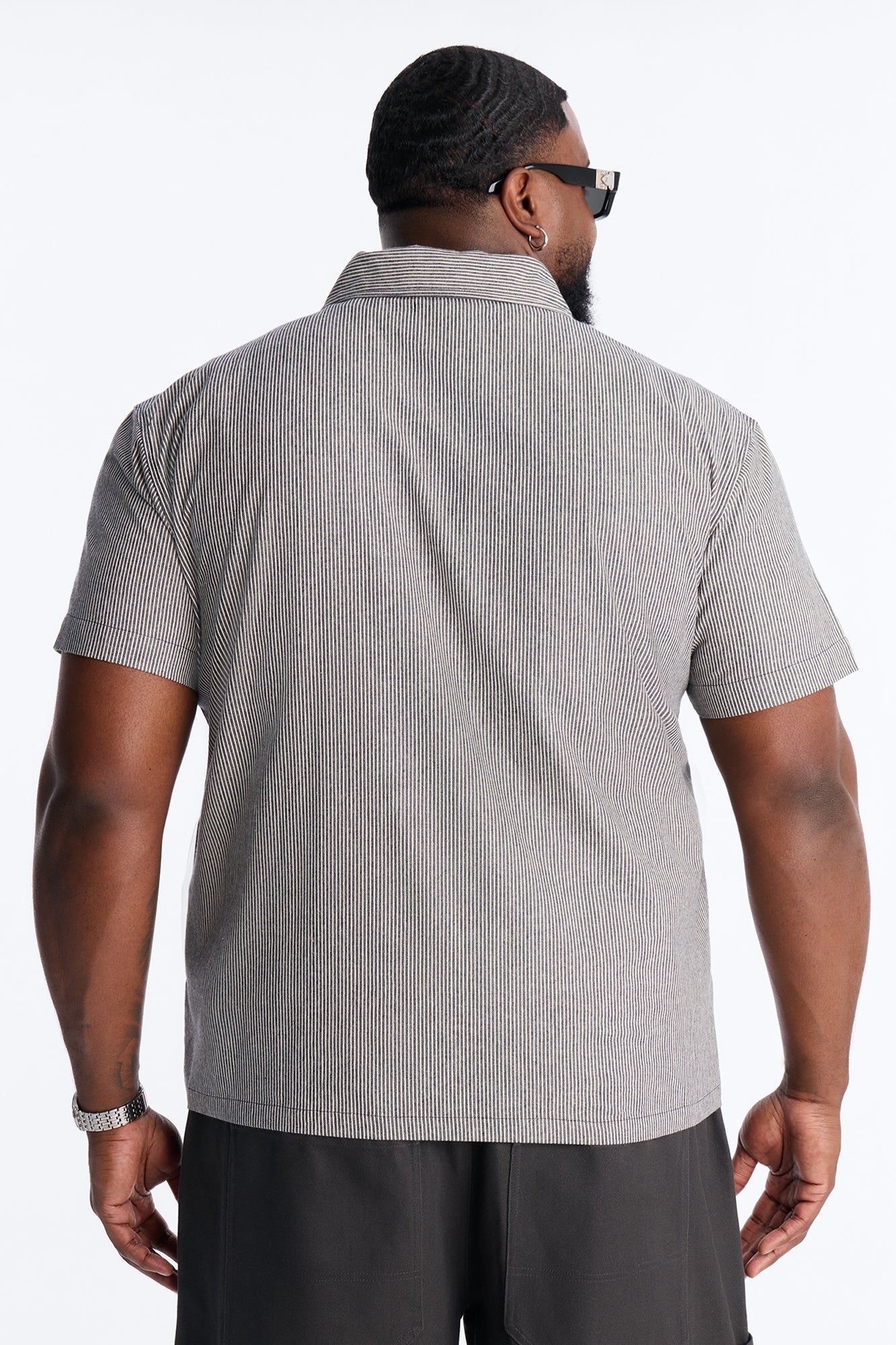 Hot Road Quarter Zip Short Sleeve Polo - Grey Fashion Nova