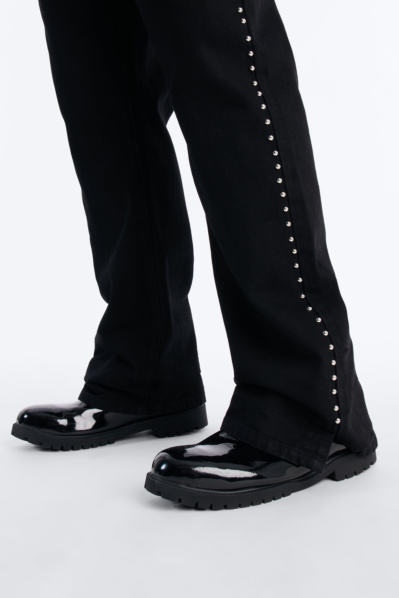 Stacked Slim Flare Iron Outlaw Slit Jean - Black Fashion Nova