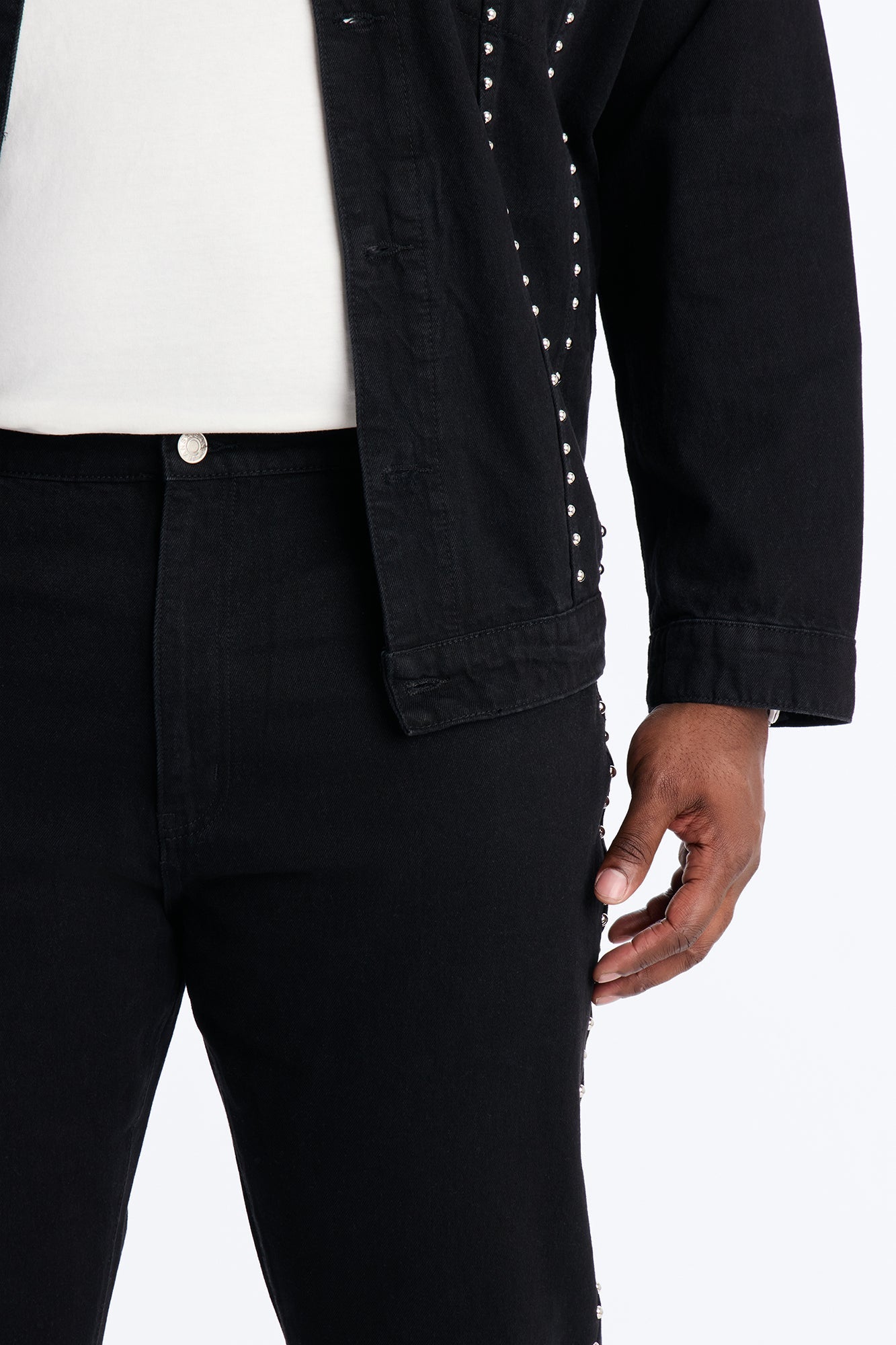 Stacked Slim Flare Iron Outlaw Slit Jean - Black Fashion Nova