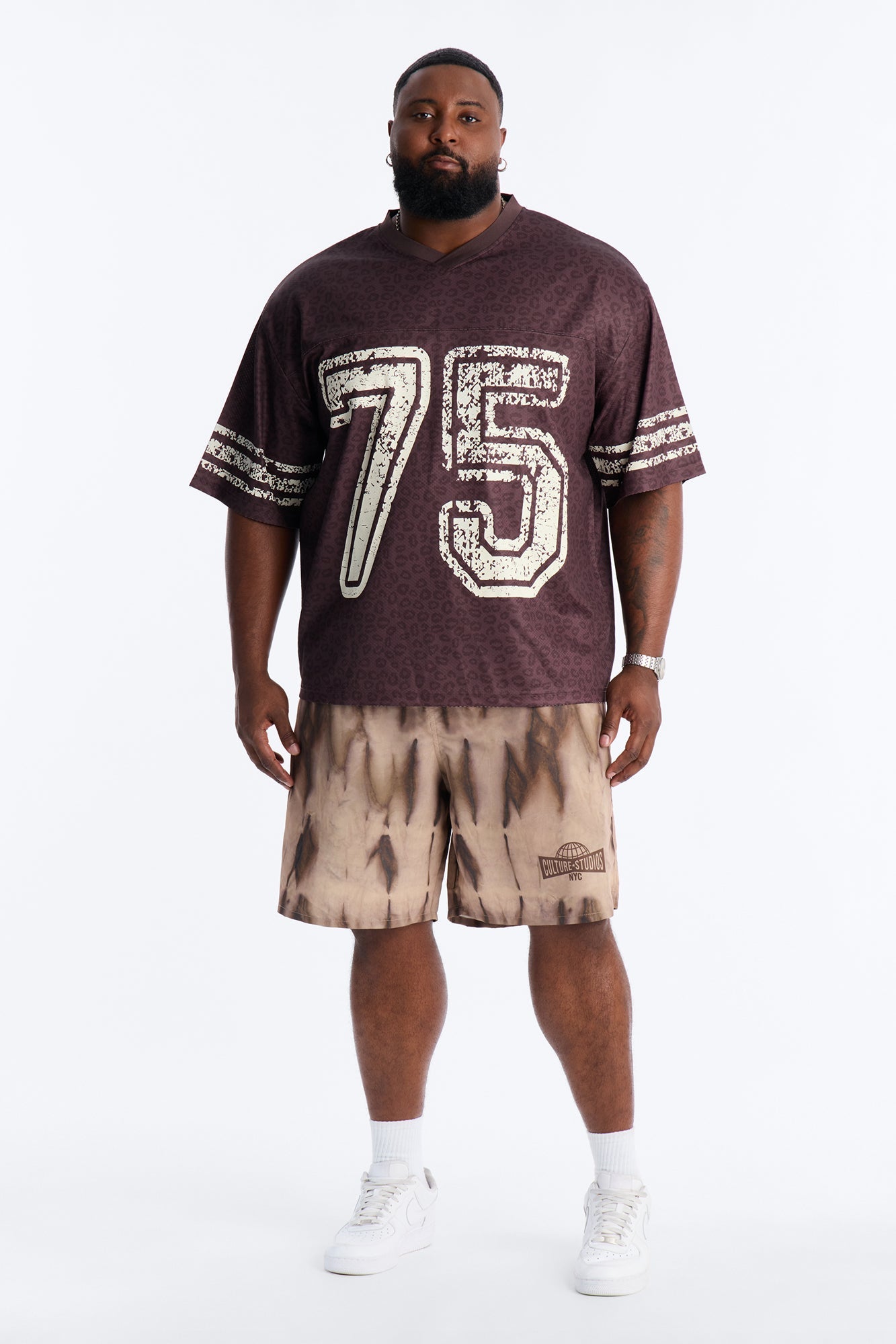 Relaxed Artificial View Short - Brown Fashion Nova