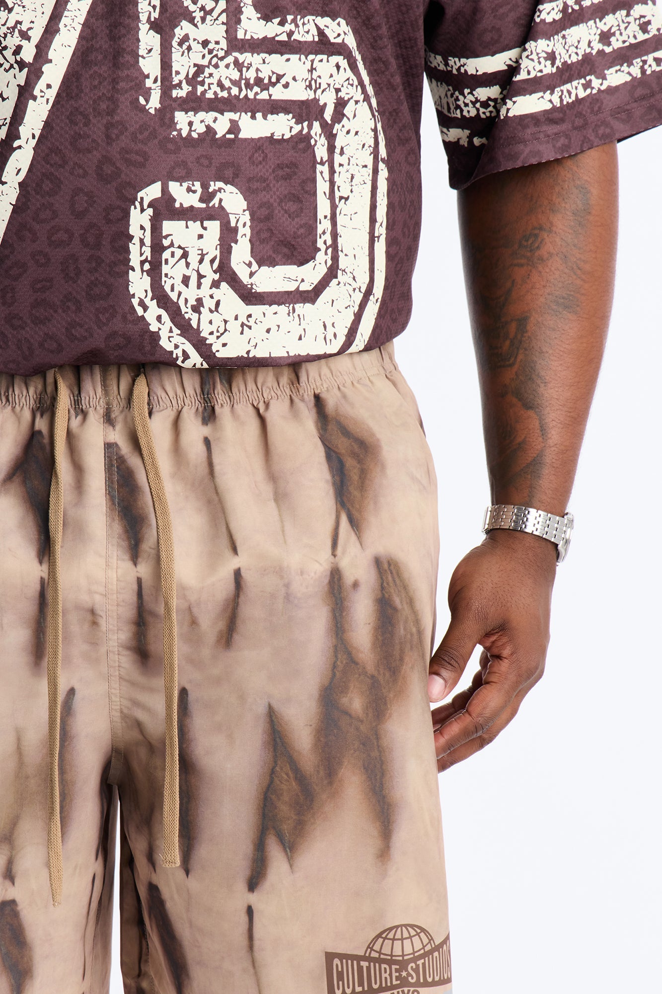 Relaxed Artificial View Short - Brown Fashion Nova
