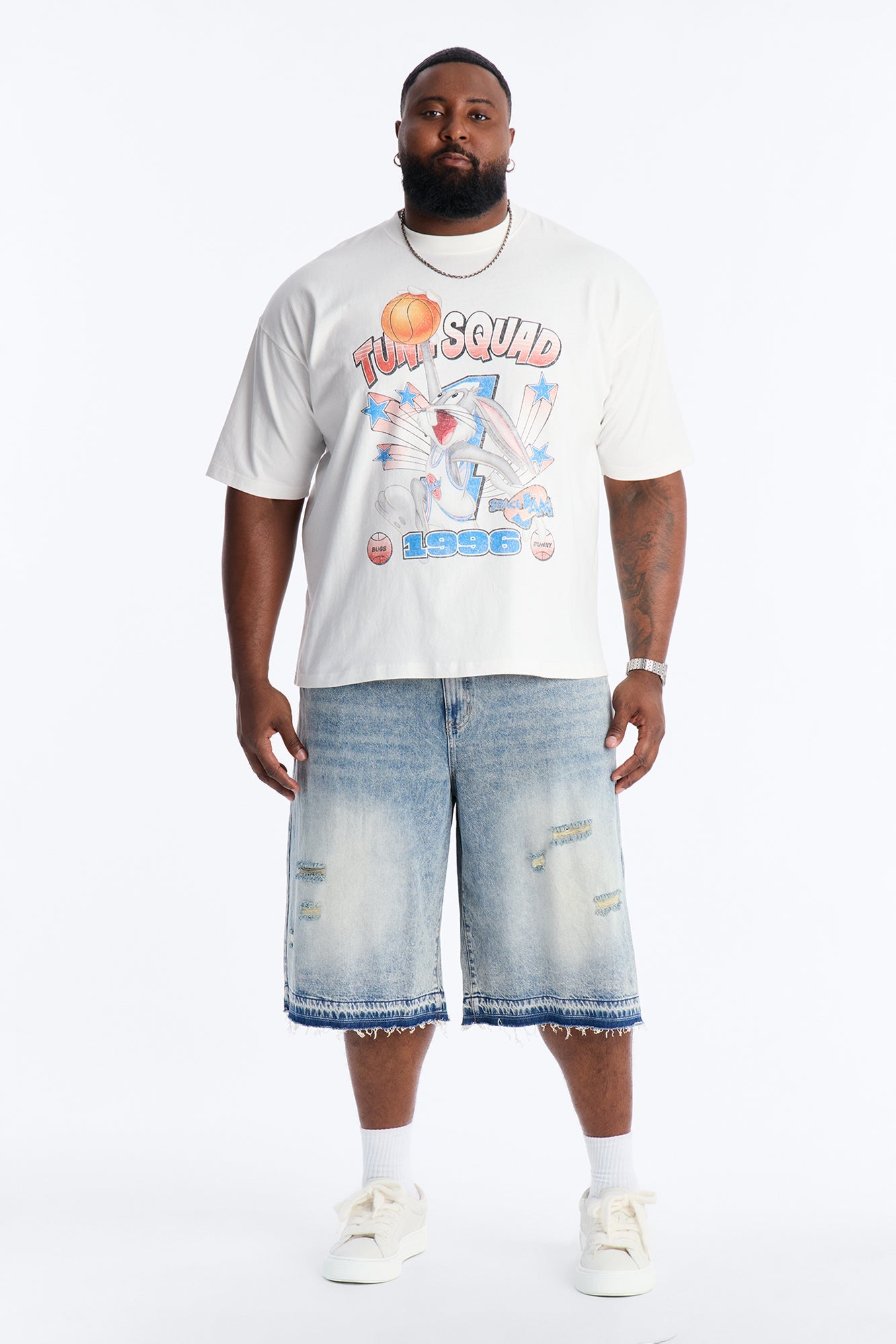 Space Jam Tune Squad 1996 Premium Short Sleeve Shirt - White Fashion Nova