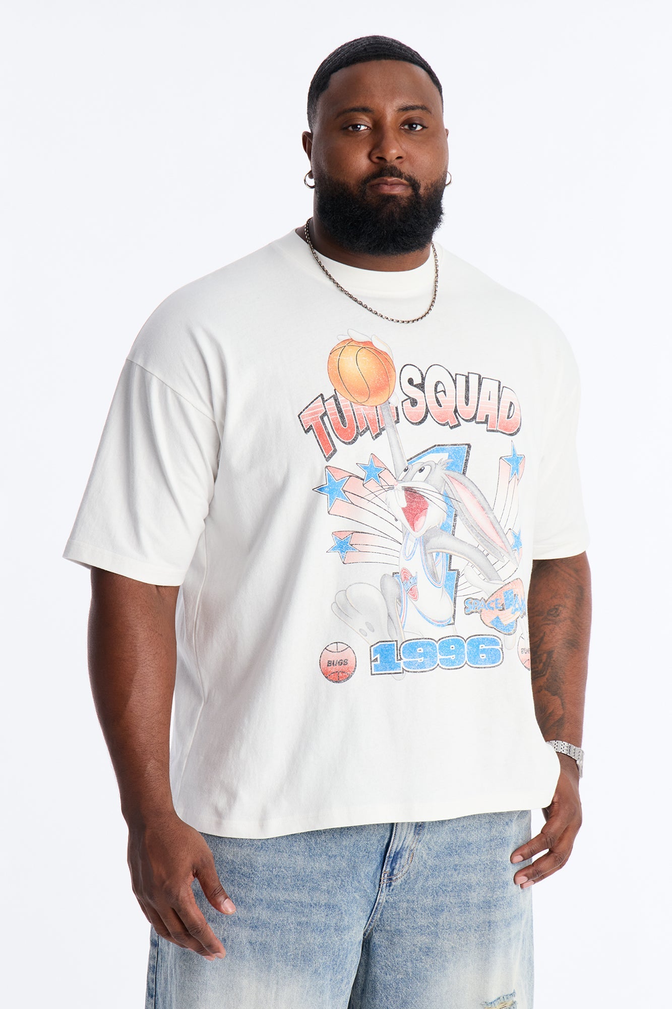 Space Jam Tune Squad 1996 Premium Short Sleeve Shirt - White Fashion Nova