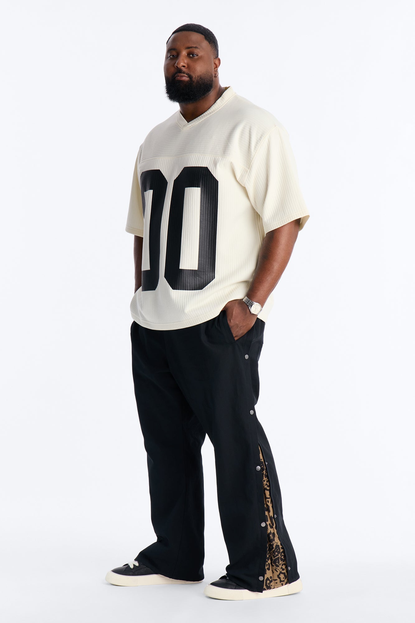 Straight Print Hint Studded Pant - Black Fashion Nova