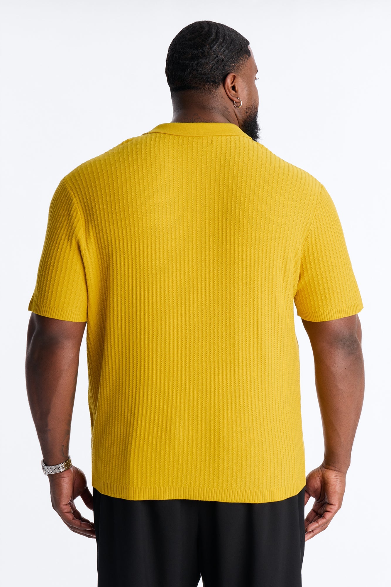 Coastal Knit Short Sleeve Shirt - Mustard Fashion Nova