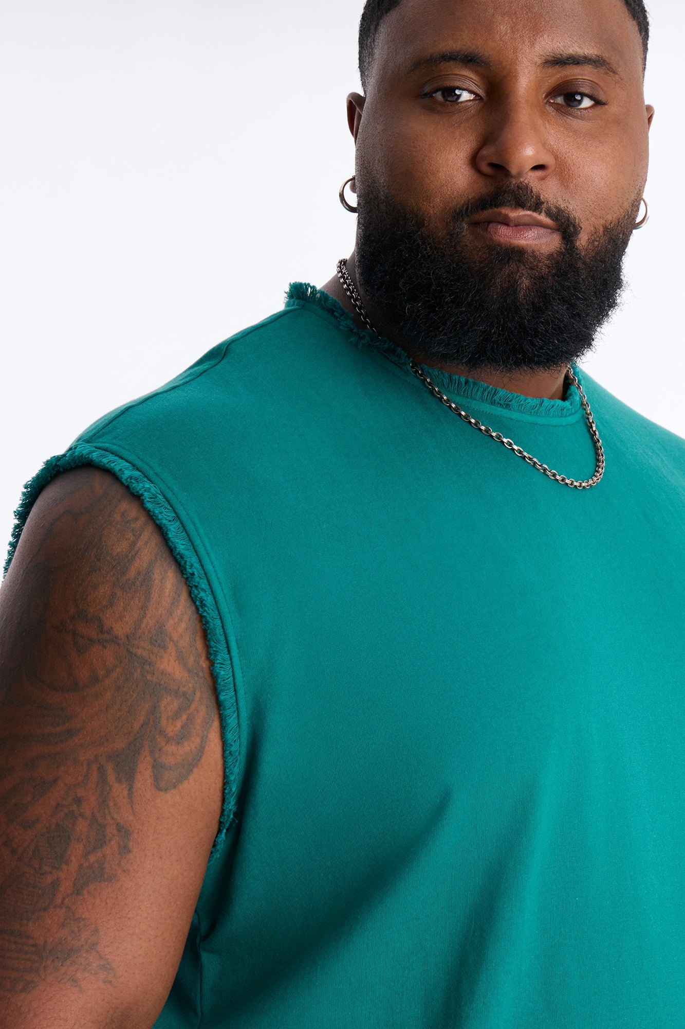 Relaxed Raw Edge Muscle Tee - Hunter Green Fashion Nova