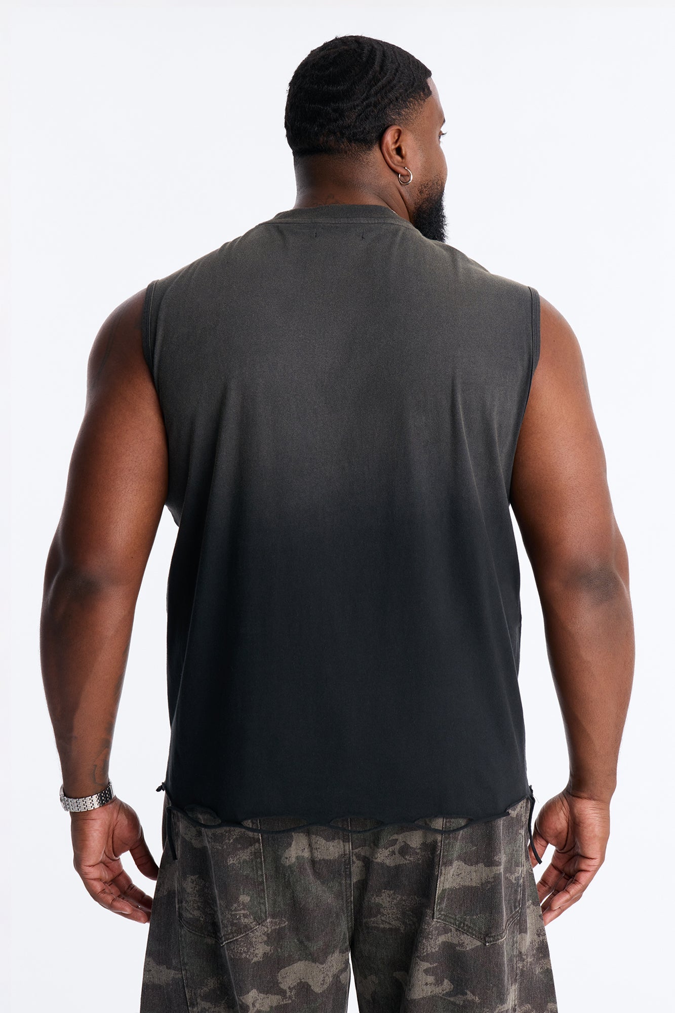 Washed Embellished Muscle Tee - Black Fashion Nova